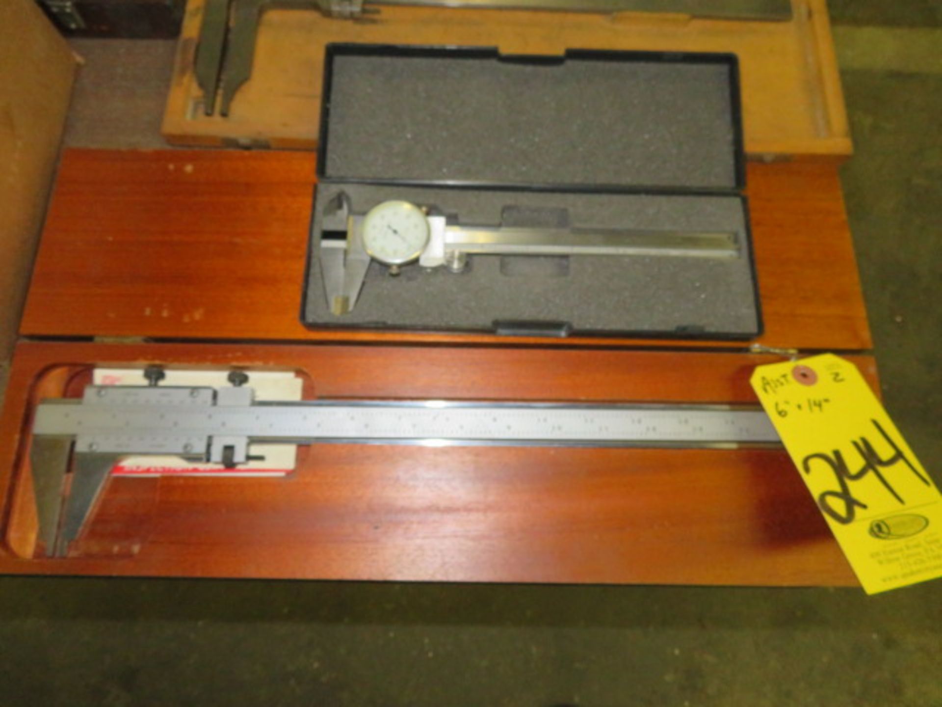 STARRETT NO. 123 14" AND IMPORTED 6" DIAL VERNIER CALIPERS