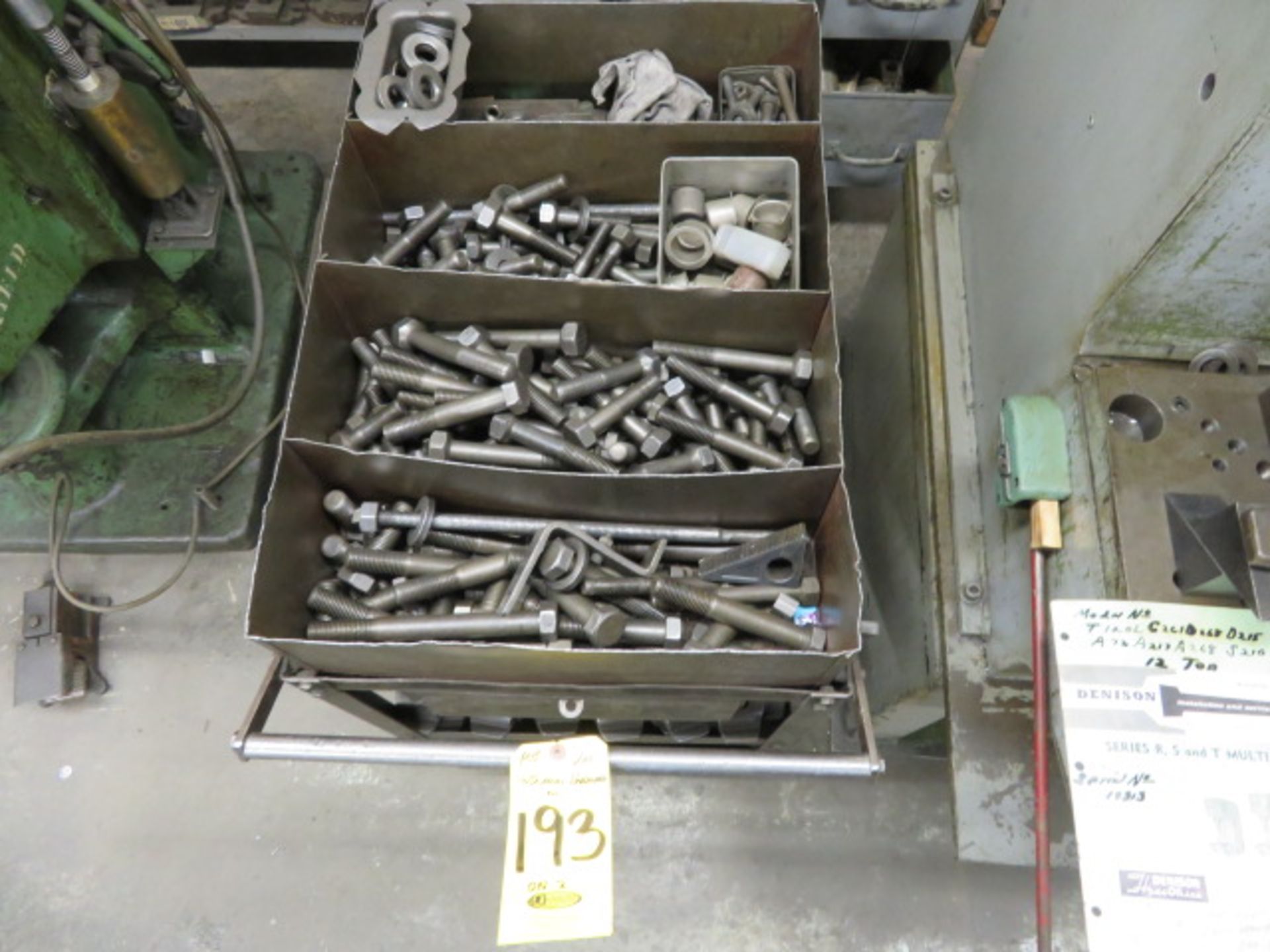 9-DR ROLLING CABINET AND CART OF HOLD DOWN HARDWARE FOR PRESS DIES - Image 2 of 9