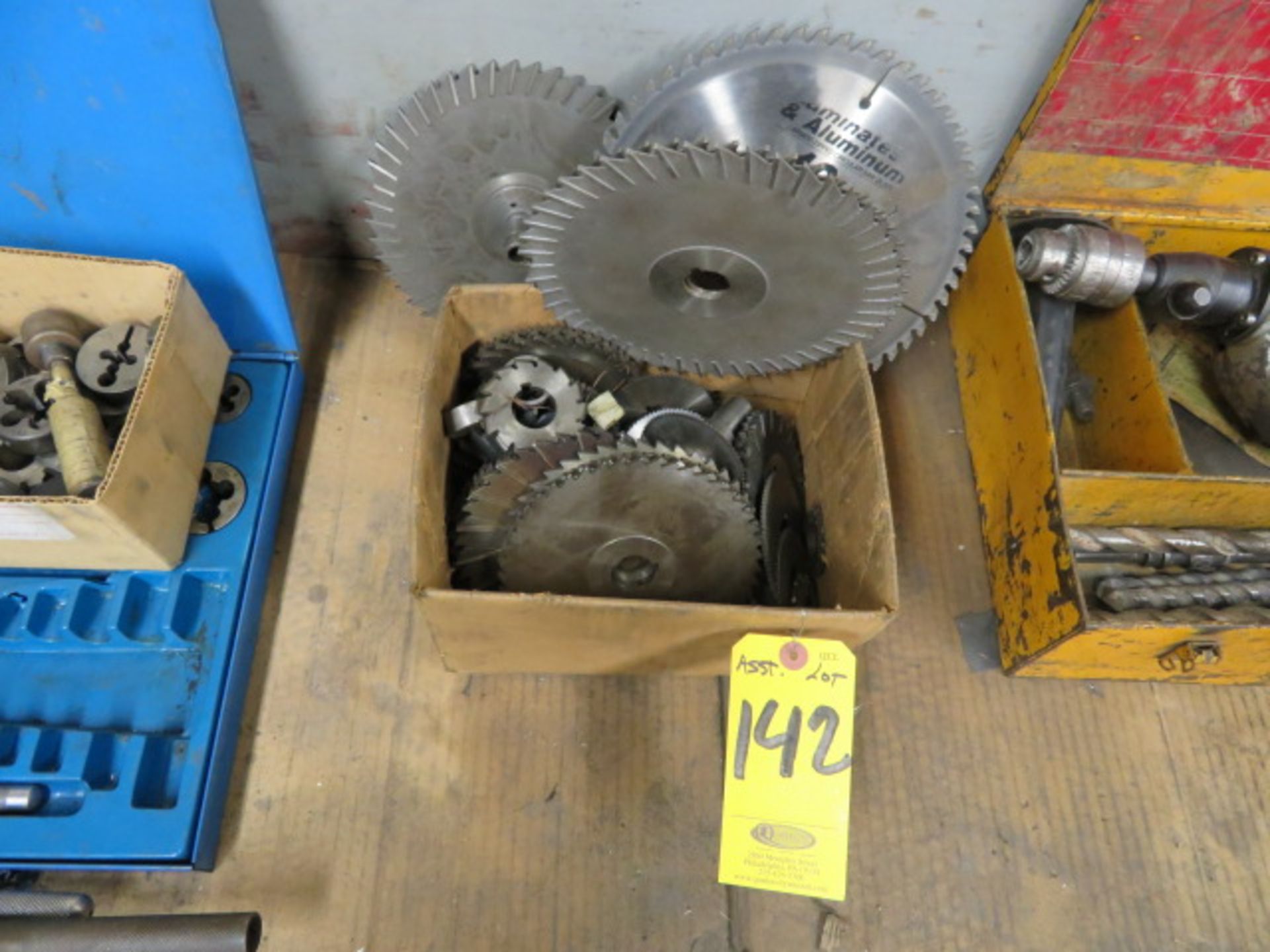 ASSORTED SAW BLADES AND MILLING CUTTERS