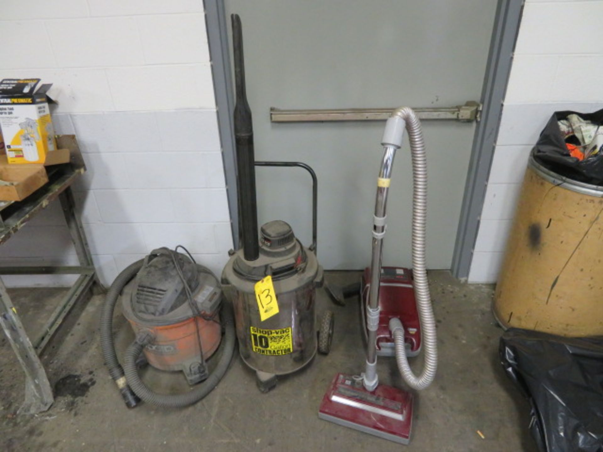 (2) WET-DRY VACS AND (1) PANASONIC VACUUM CLEANER