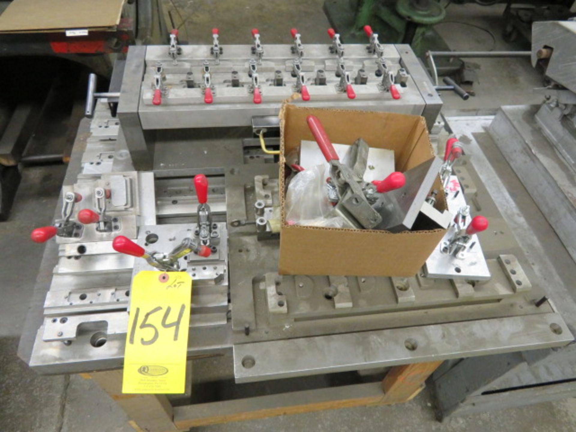 ASSORTED JIG CLAMPS, PLATES AND CART