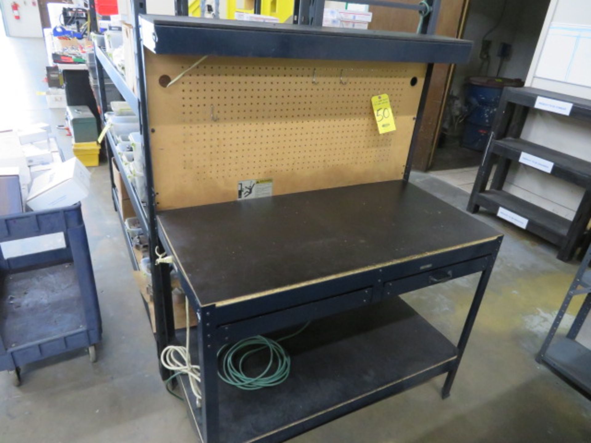 48 IN. WORK BENCH W/PEG BOARD BACK