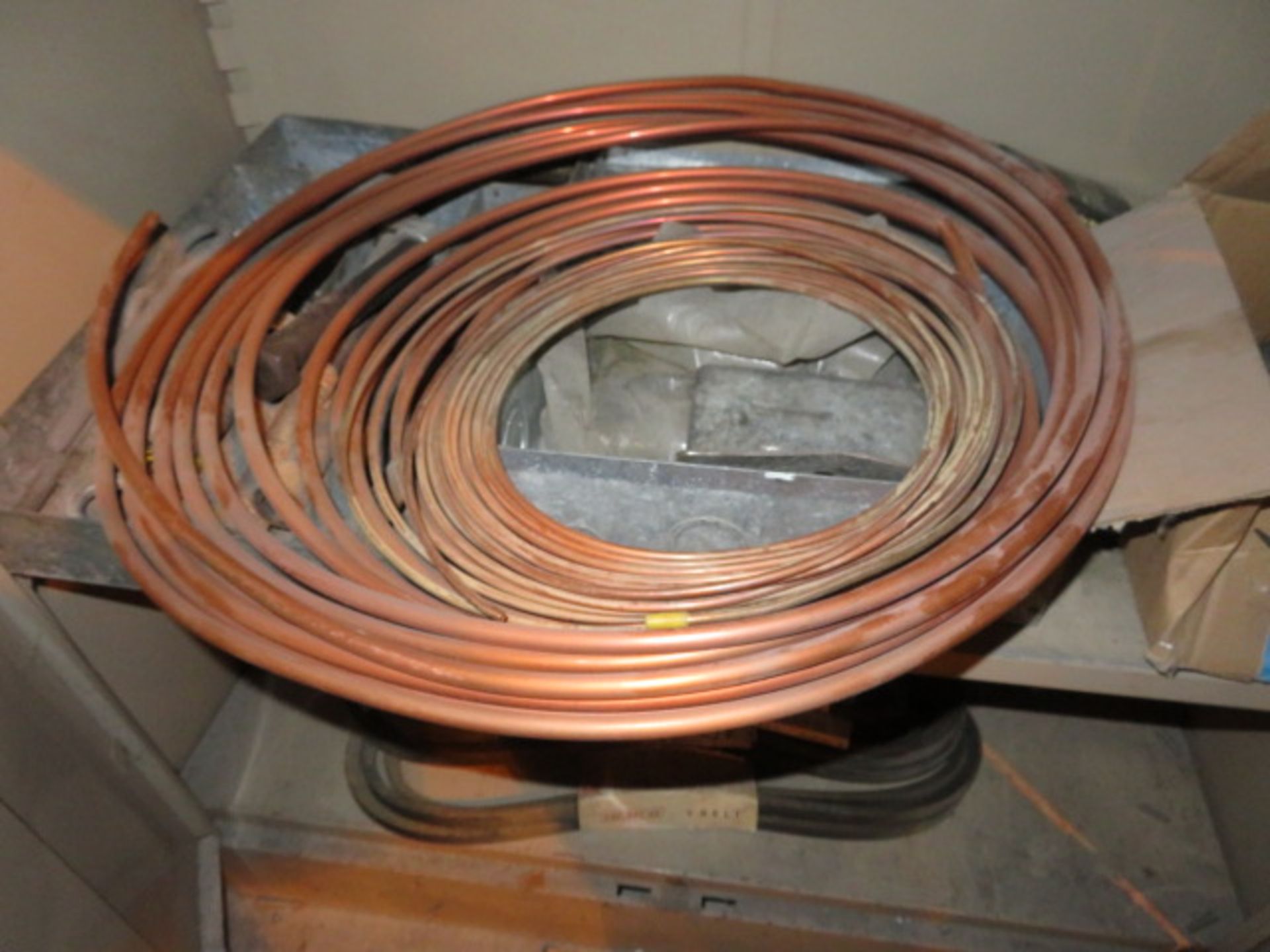 ASSORTED HARDWARE, COPPER TUBING, PIANO HINGES AND (3) DOUBLE-DOOR… - Image 3 of 7