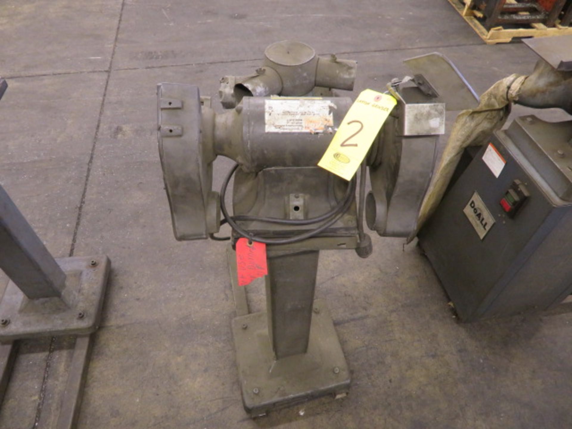 DAYTON 2LKT1 8 IN. DE BENCH GRINDER W/STAND AND DUST COLLECTOR