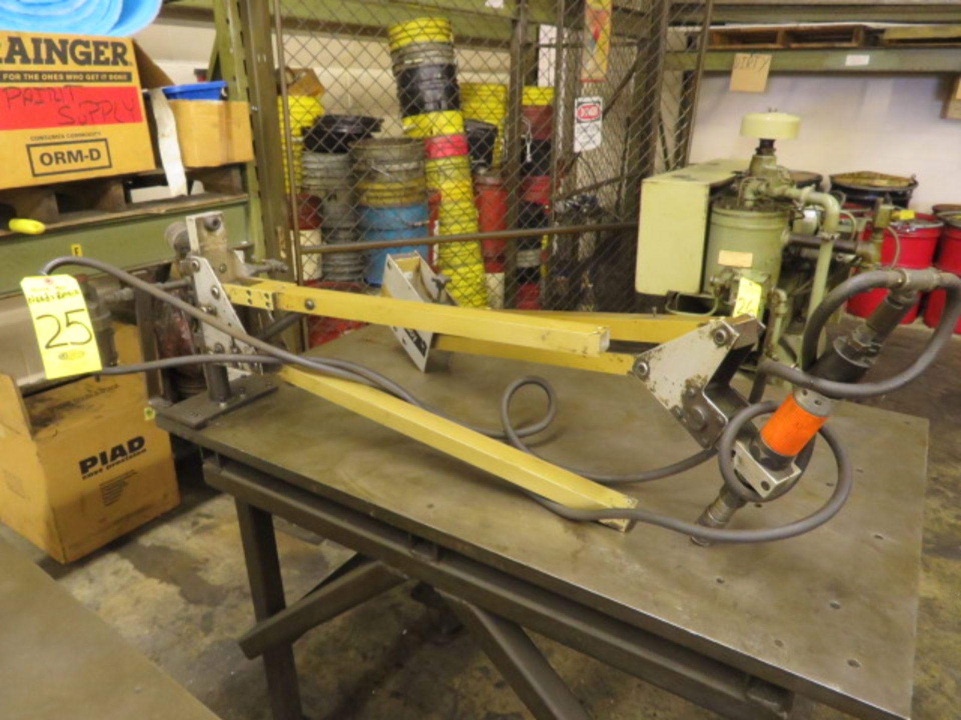 QUICK-BOY MOBILE TAPPING HEAD W/TELESCOPING ARM AND ROLLING IRON TABLE (DISASSEMBLED) - Image 2 of 2