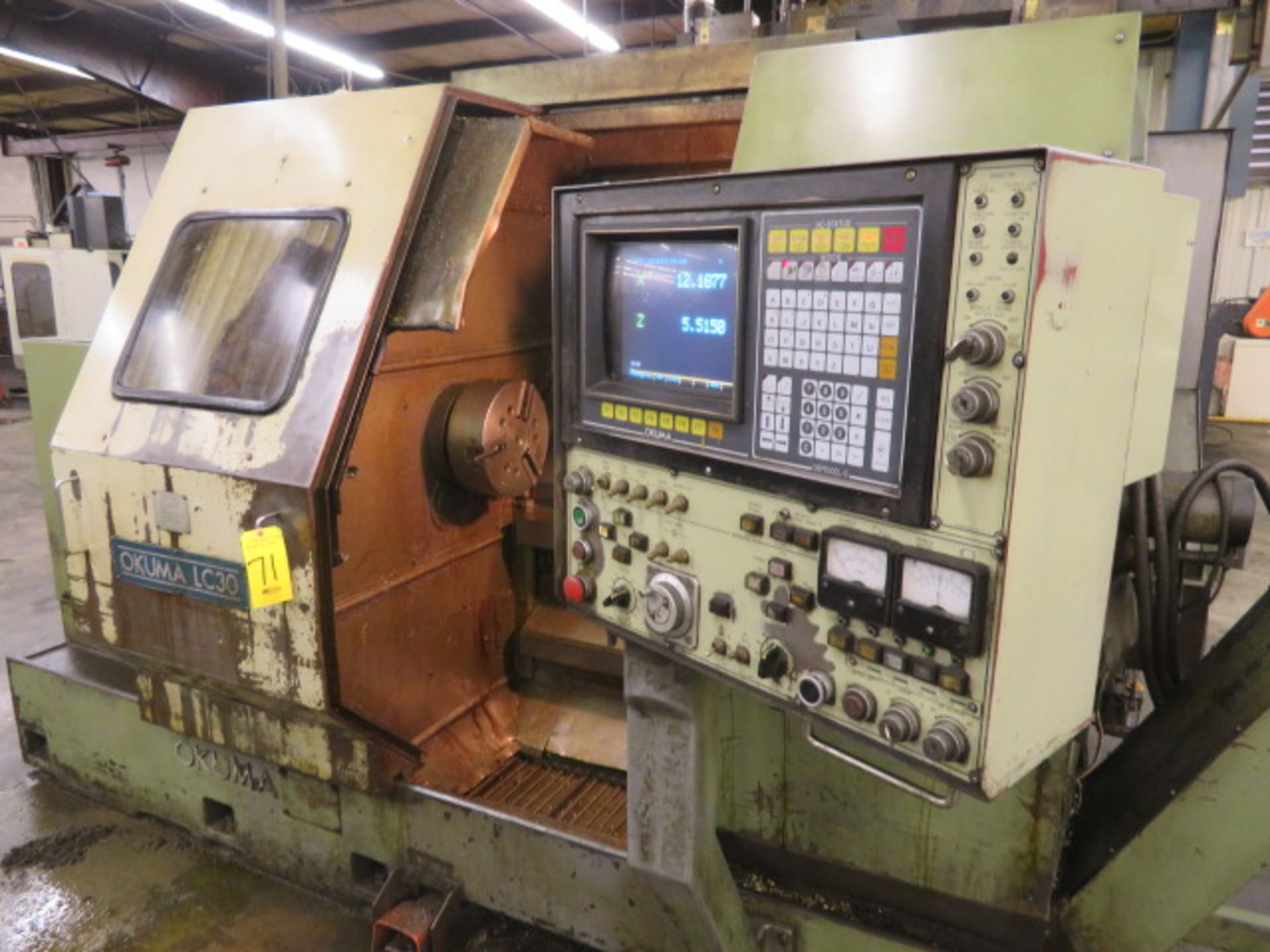 1986 OKUMA LC30-1SC CNC Turning Center, S/N (6012)1316, OKUMA OSP5000l-G CNC Control, KITAGAWA 12" - Image 3 of 5