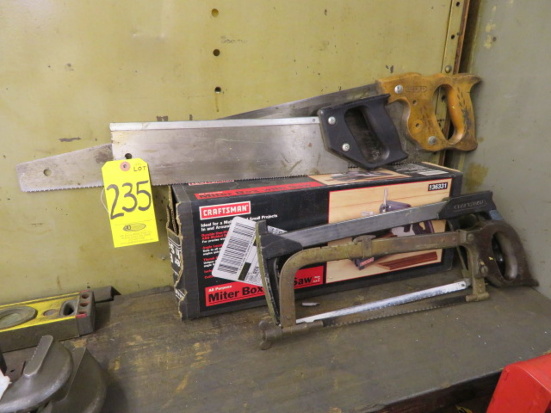 ASSORTED SAWS AND CRAFTSMAN MITRE BOX