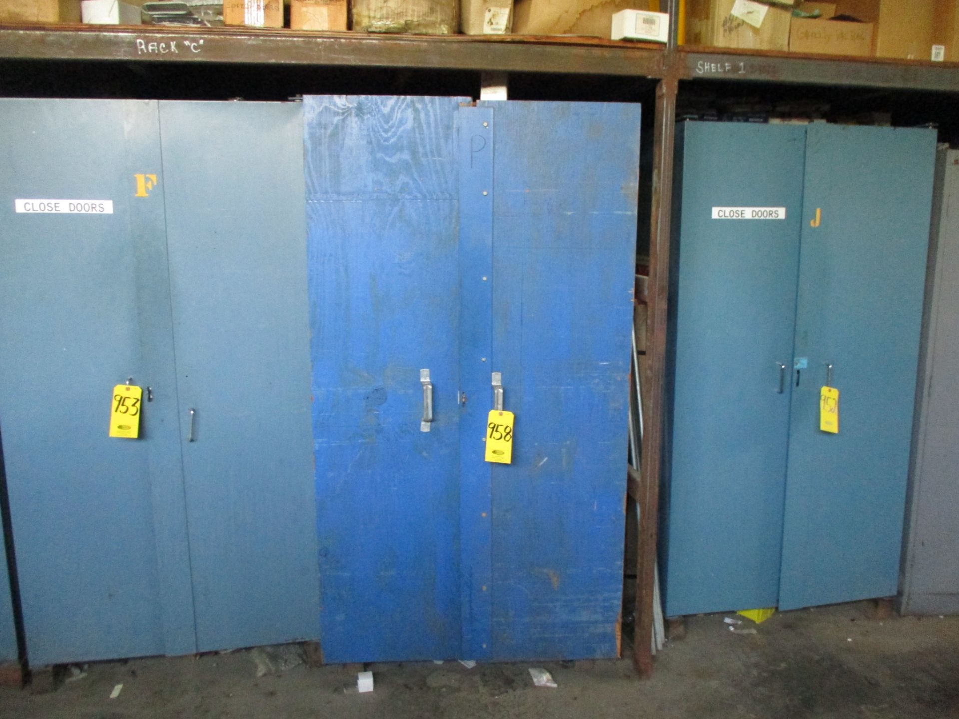 Custom Built 2-Door Heavy Duty Parts Storage Cabinet with Part Bins and Contents