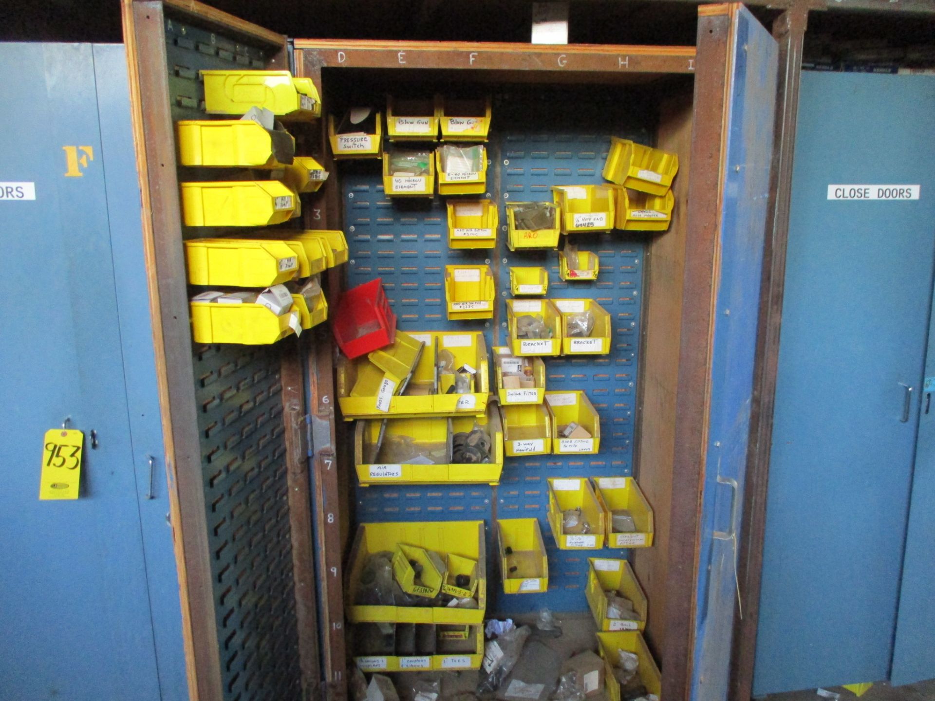 Custom Built 2-Door Heavy Duty Parts Storage Cabinet with Part Bins and Contents - Image 2 of 2