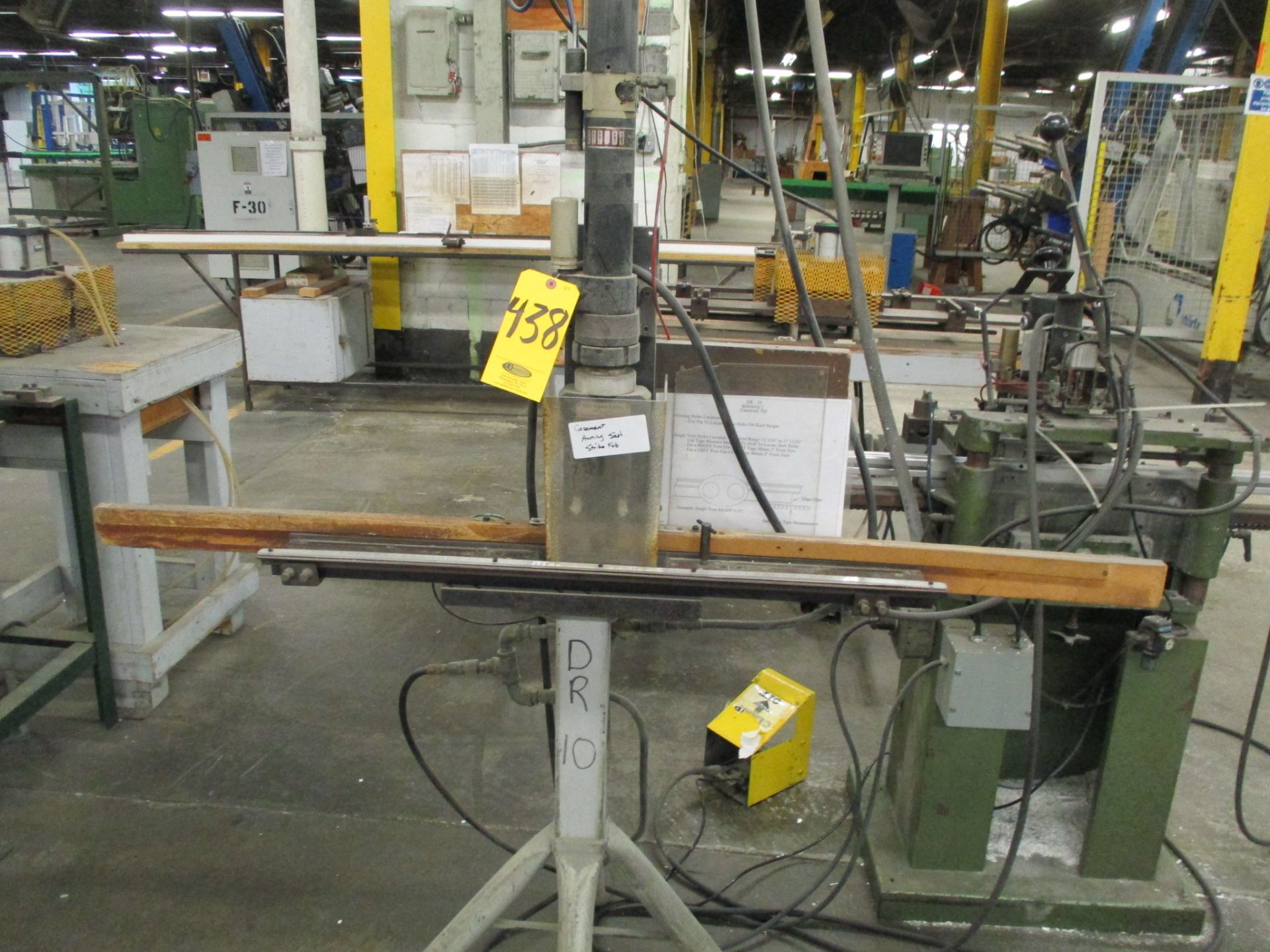 Pneumatic Twin Spindle Mullion Hole Drill with 10' Steel Table