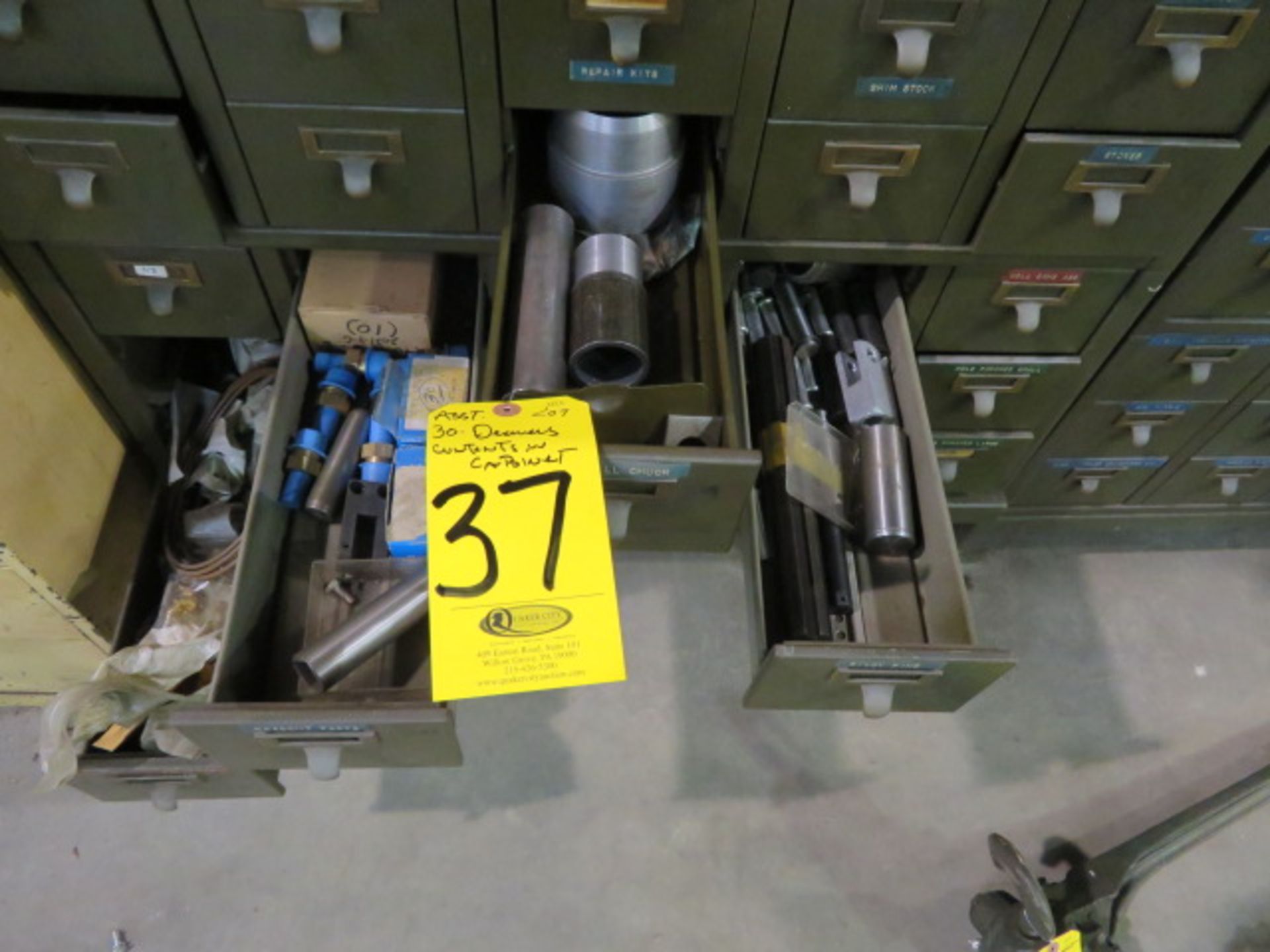 30-DRAWER PARTS CABINET (CONTENTS OTHER THAN HELICOIL IN LOT 36)