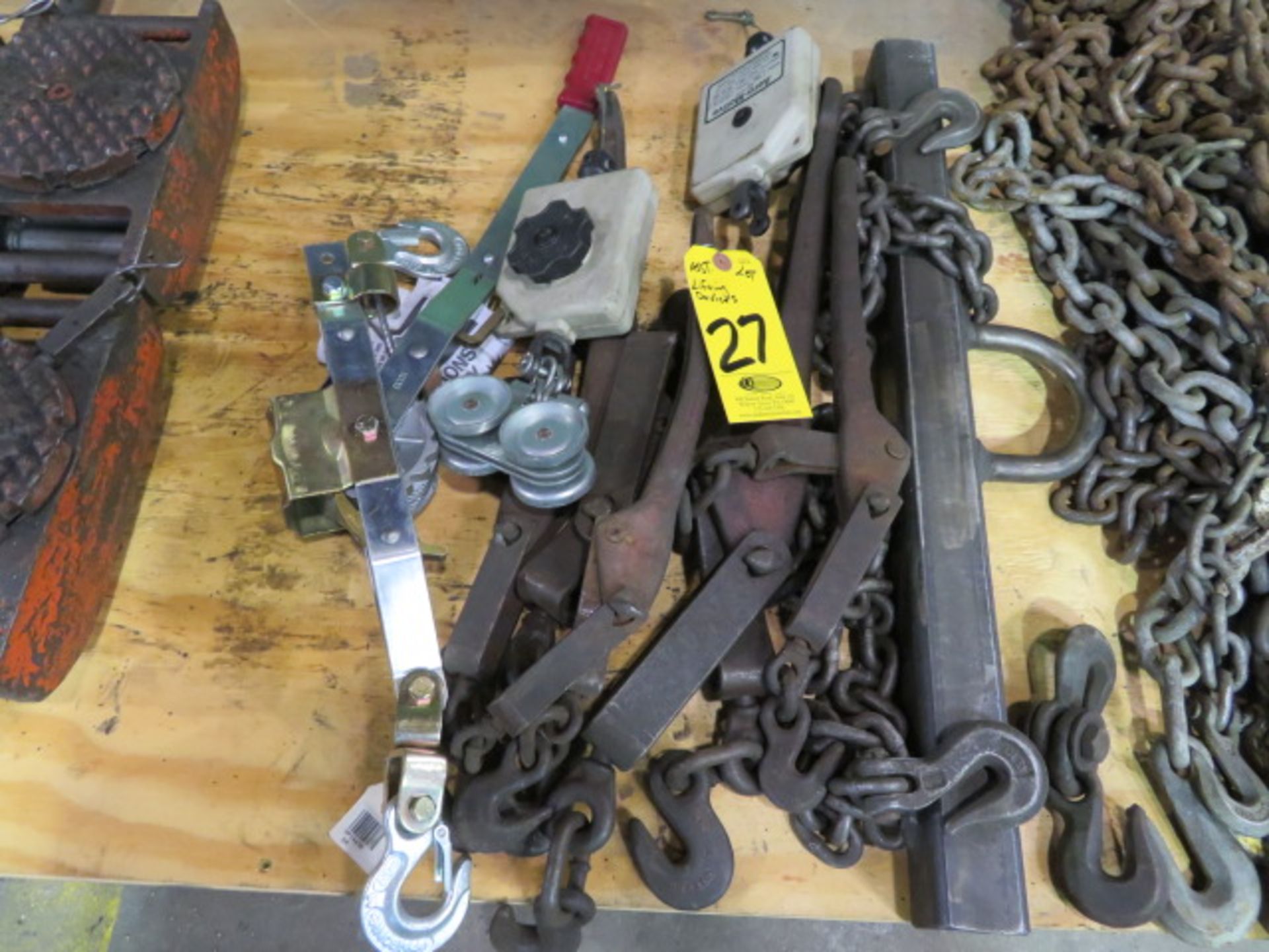 CHAIN BINDERS, SPREADER AND HAND WINCH