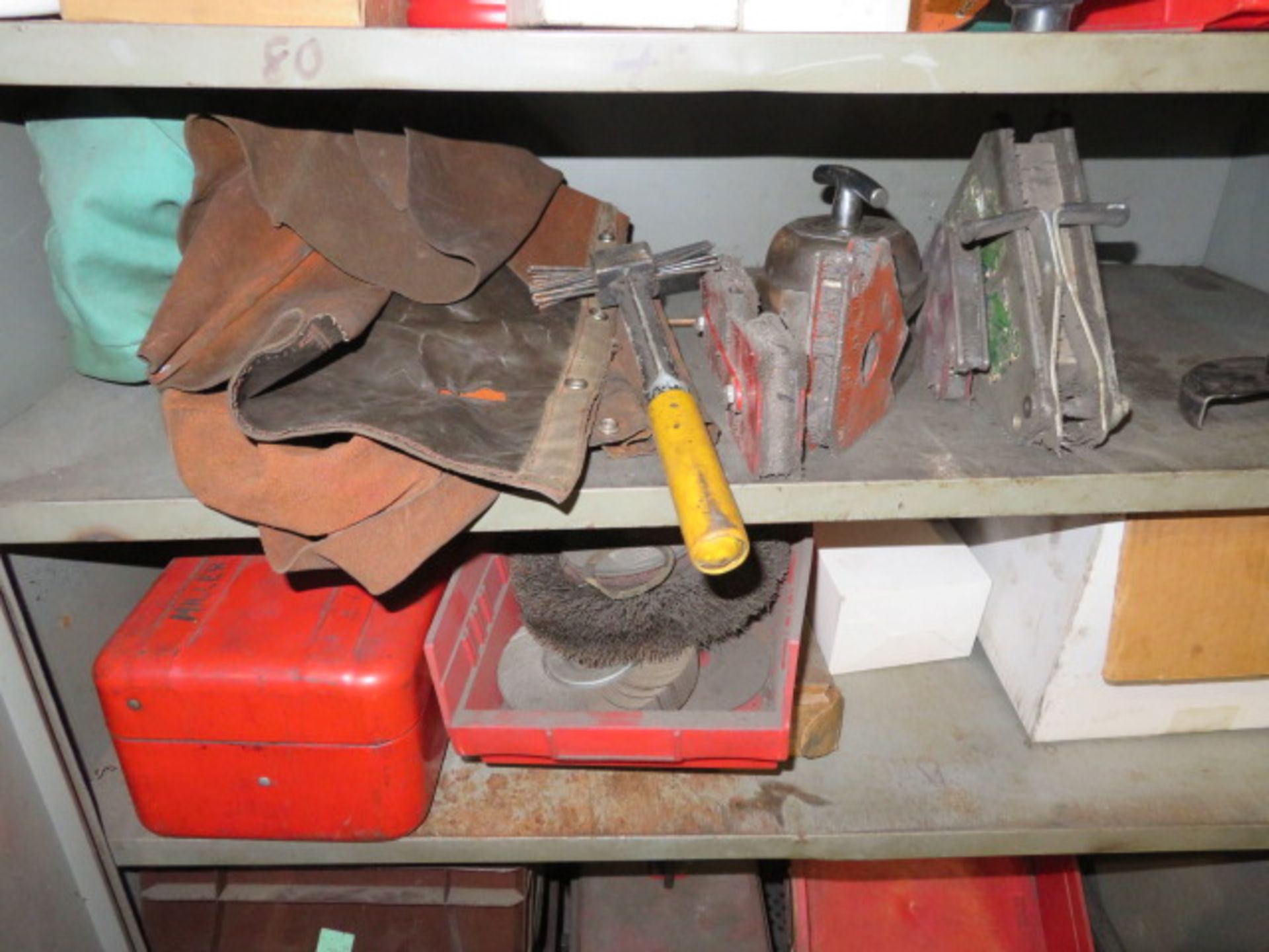 CABINET W/WIRE BRUSHES, WELDING TIPS AND ACCESSORIES - Image 5 of 5