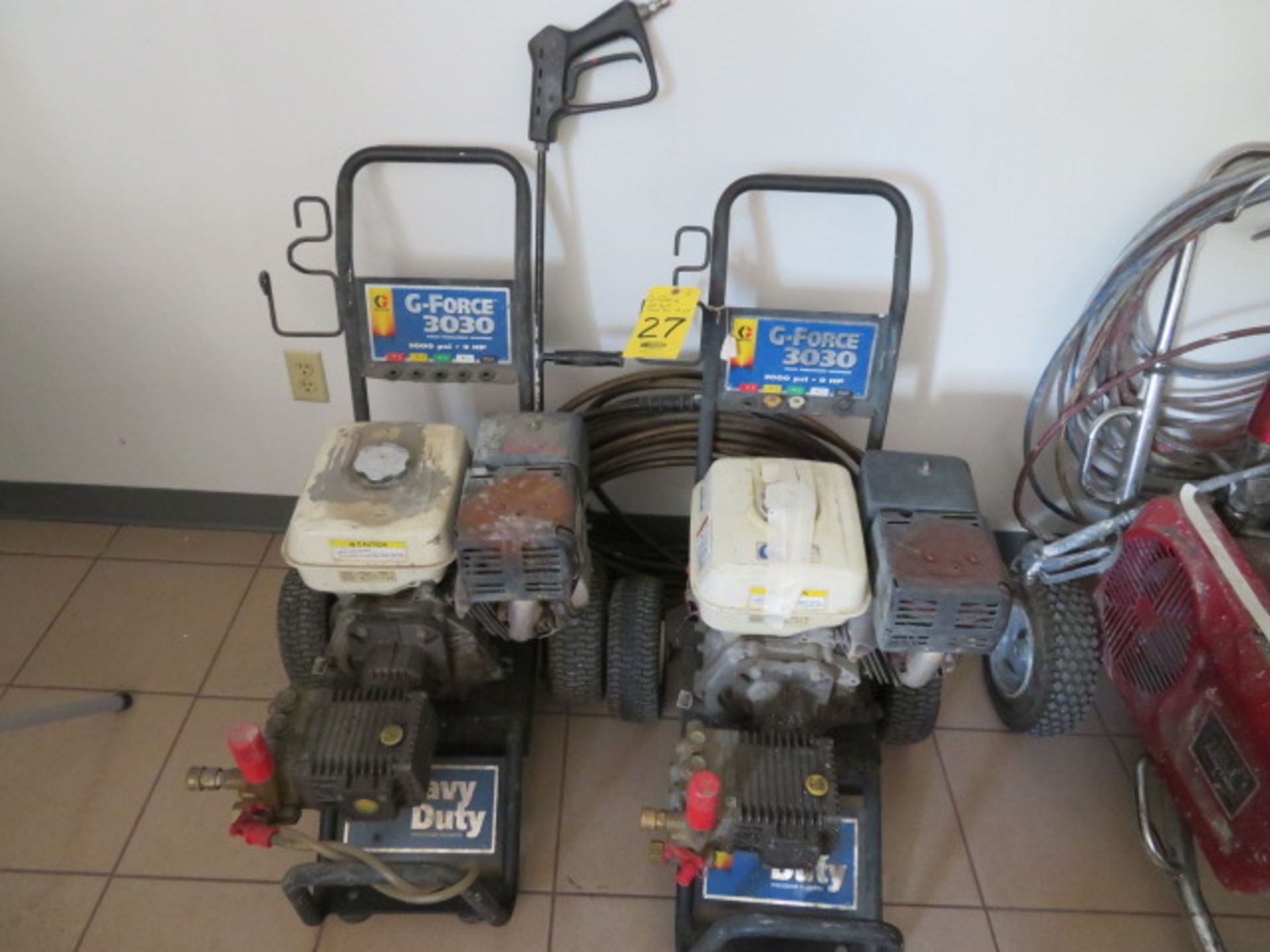 (2) GRACO G-FORCE 3000PSI 9 HP PORTABLE H.D. PRESSURE WASHERS, MDL. 3030 (AS IS)