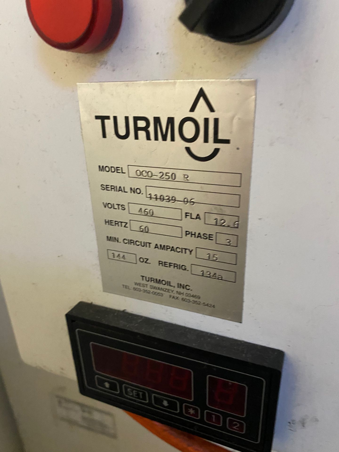 Turmoil Oil Chiller, Part # OCO-250R, 400V (From Walter Vision Grinders) - Image 2 of 2