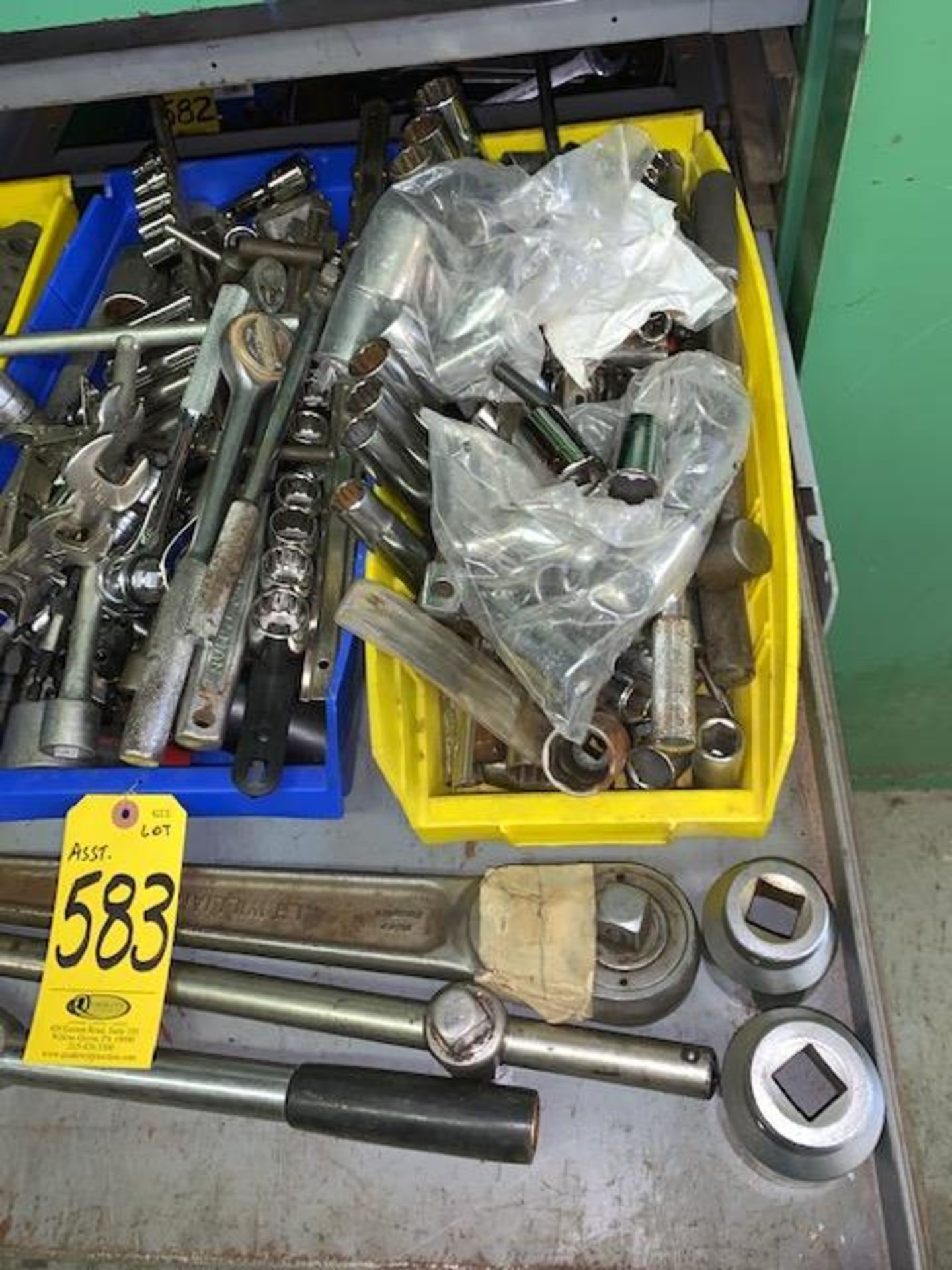 ASSORTED SOCKETS AND WRENCHES (2ND SHELF OF LOT 554 - LEFT SIDE) - Image 3 of 3