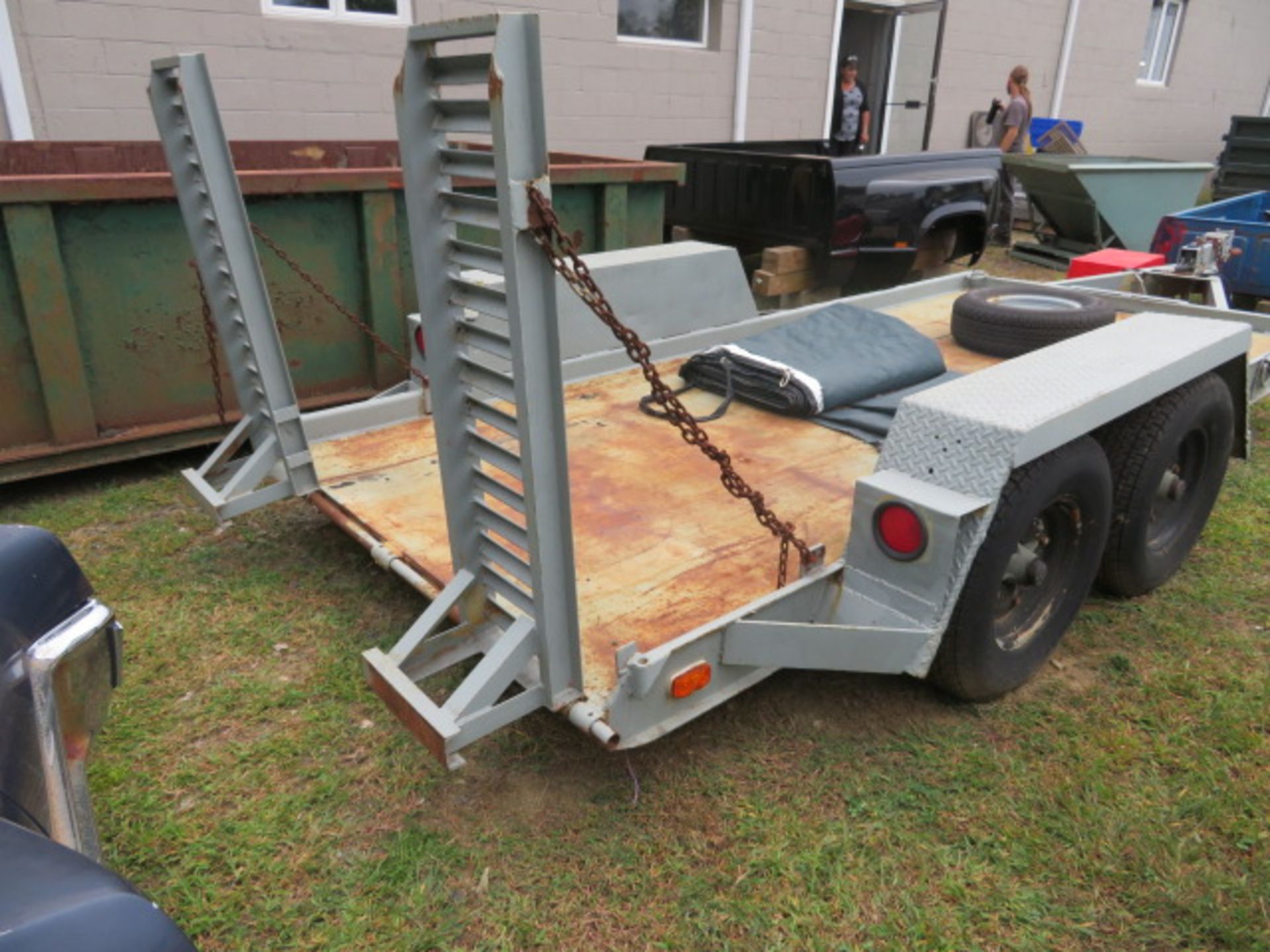14 FT. T.A. STEEL DECK TAG TRAILER W/BEAVER TAIL RAMPS - Image 2 of 2