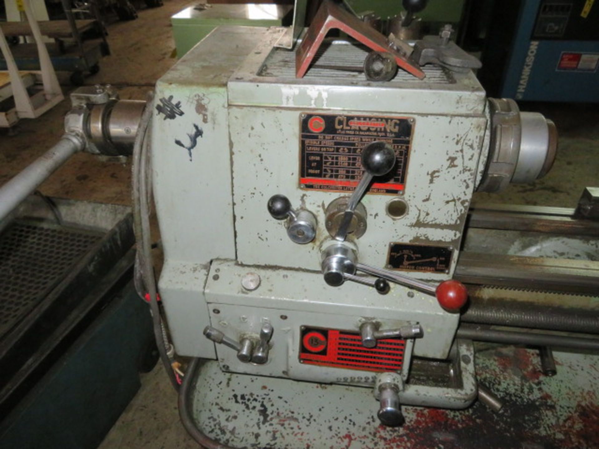 CLAUSING COLCHESTER ENGINE LATHE, 13 IN. X 40 IN., SS TO 1800 RPM, 5C COLLET SPINDLE, NO CHUCK, S/N - Image 3 of 6