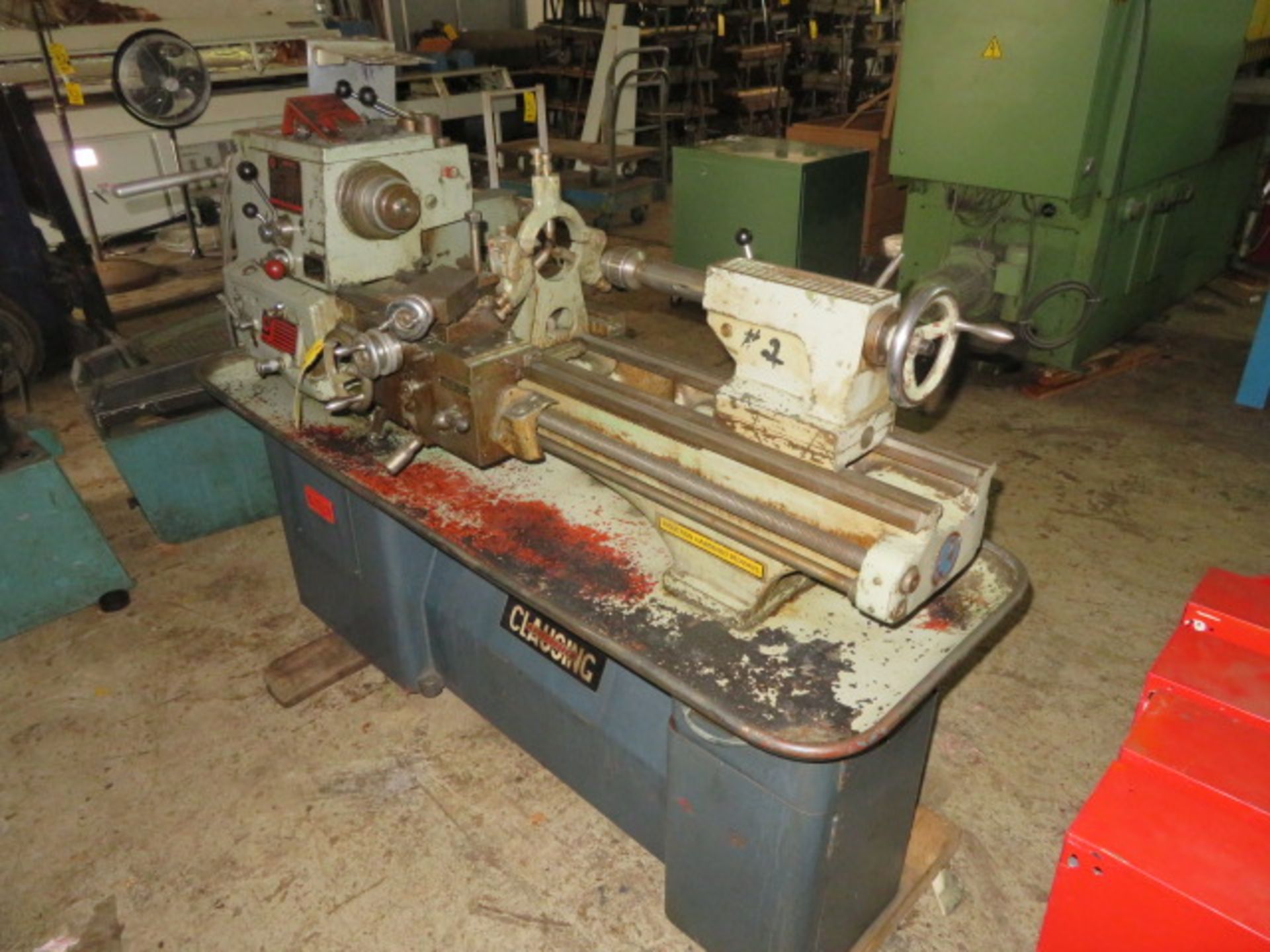 CLAUSING COLCHESTER ENGINE LATHE, 13 IN. X 40 IN., SS TO 1800 RPM, 5C COLLET SPINDLE, NO CHUCK, S/N - Image 6 of 6