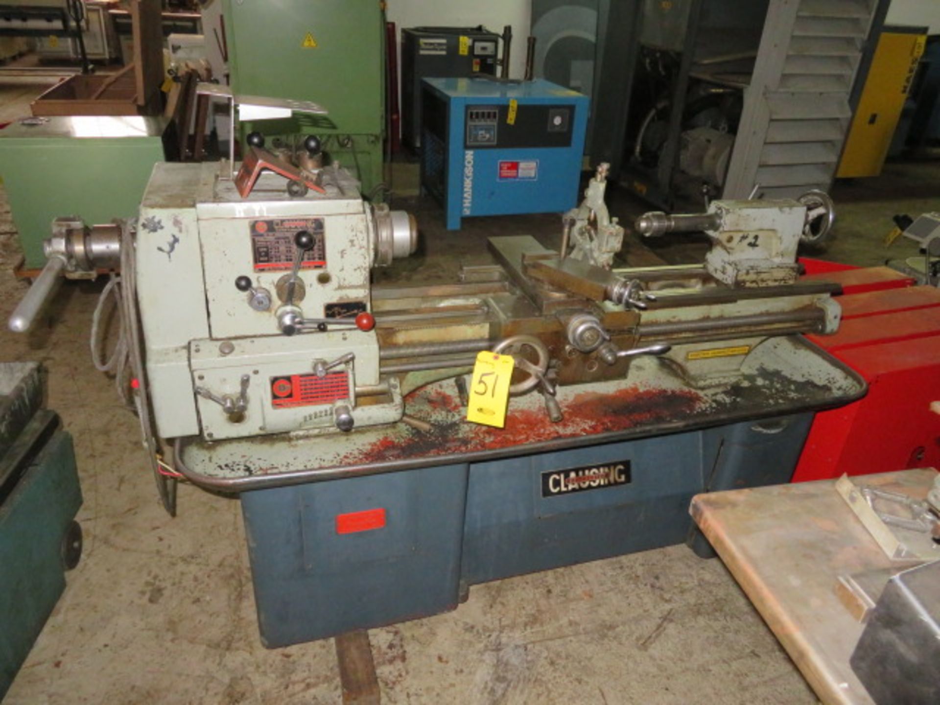 CLAUSING COLCHESTER ENGINE LATHE, 13 IN. X 40 IN., SS TO 1800 RPM, 5C COLLET SPINDLE, NO CHUCK, S/N - Image 2 of 6