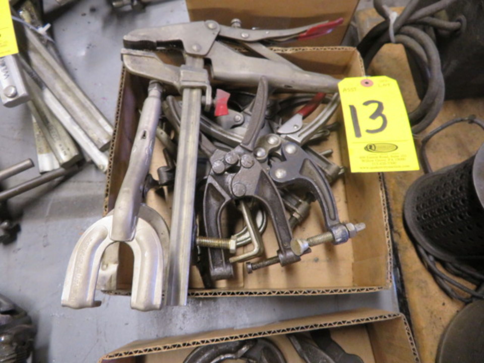 ASSORTED VISE GRIPS AND WELDERS CLAMPS