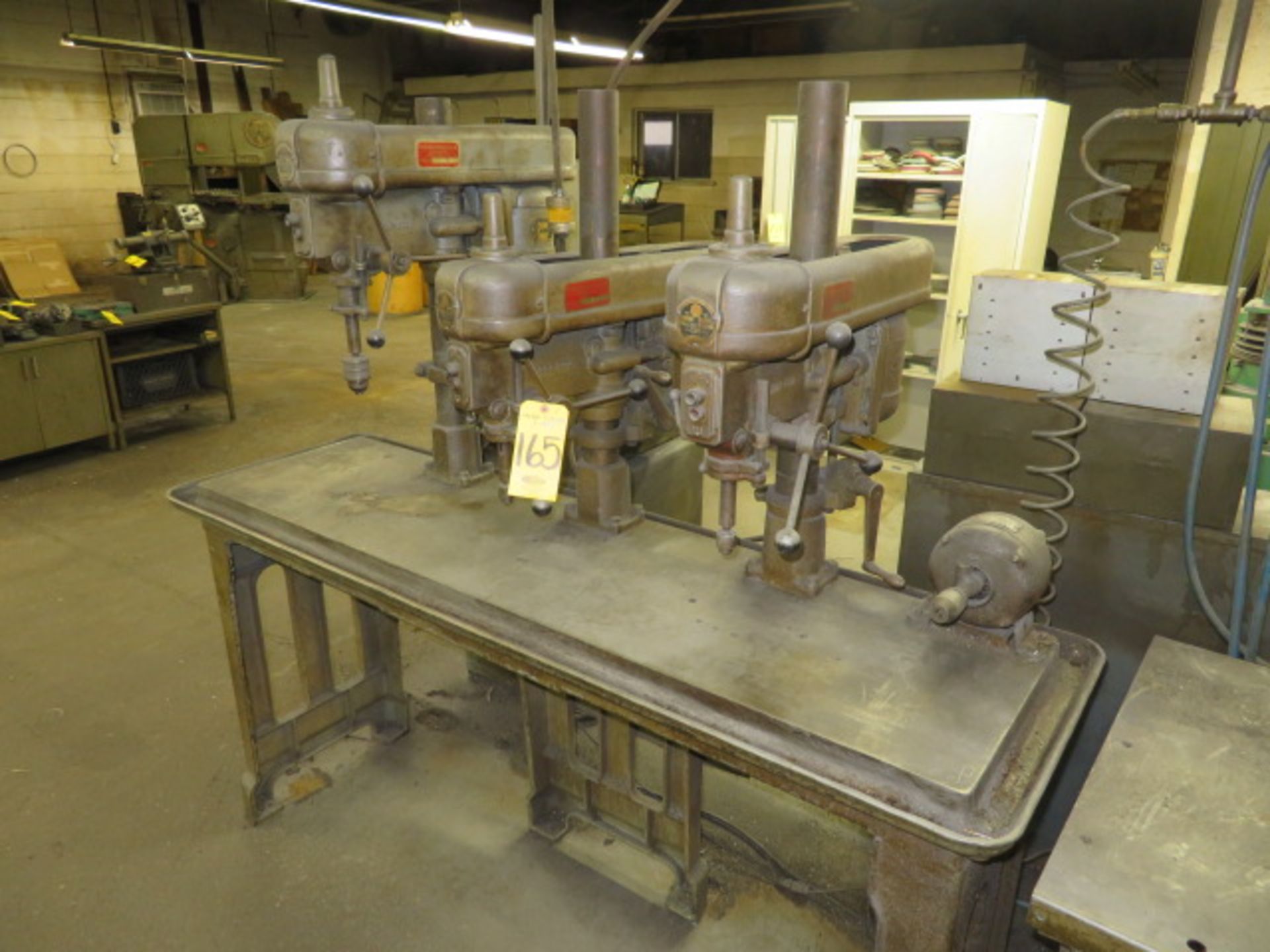 WALKER TURNER 3-HEAD 15 IN. DRILL PRESS W/SMALL BENCH-MOUNTED DRILLING UNIT - Image 2 of 3