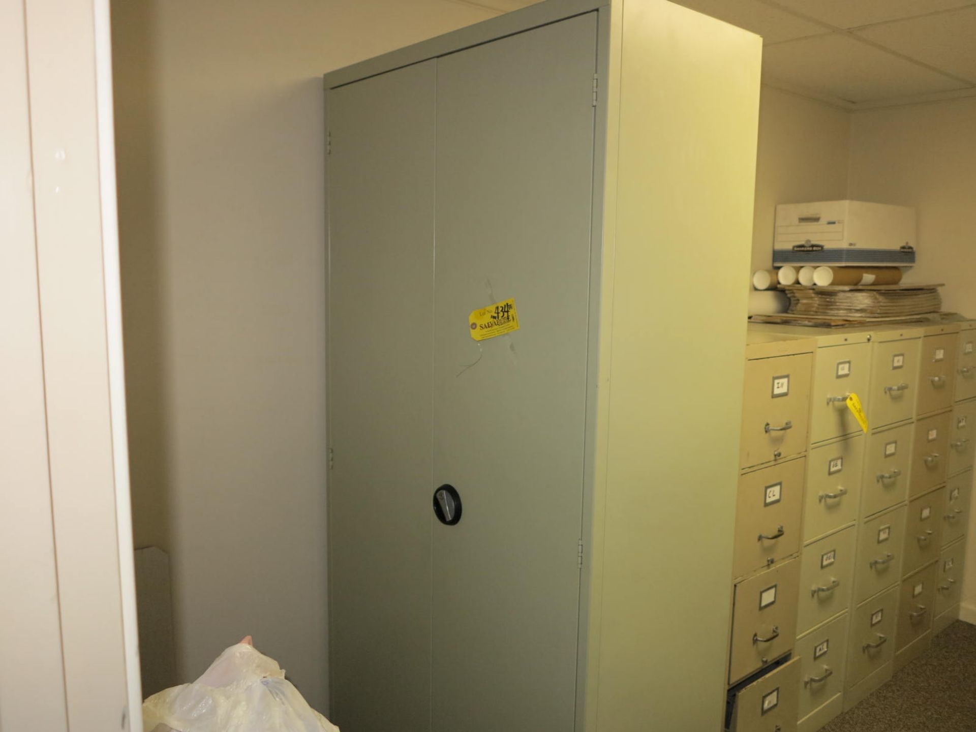 2 Dr Storage Cabinet w/ office supplies