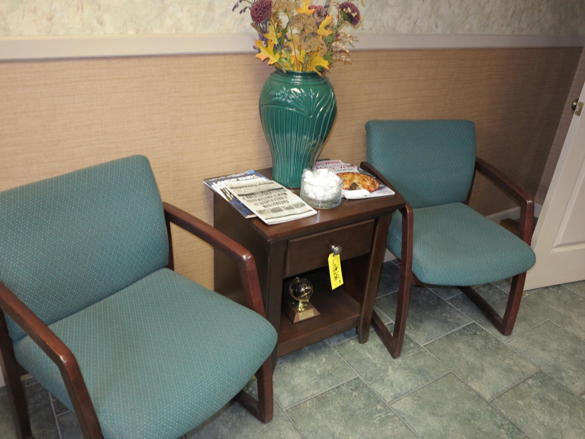 Lot Side Chairs, Table and Vase