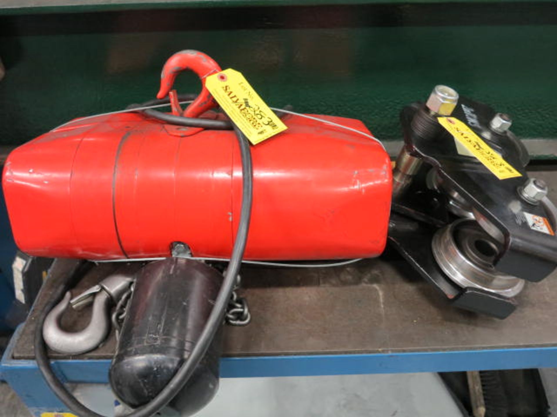 CM Value Star 1 Ton Electric Hoist with Dayton 2 Ton Trolley