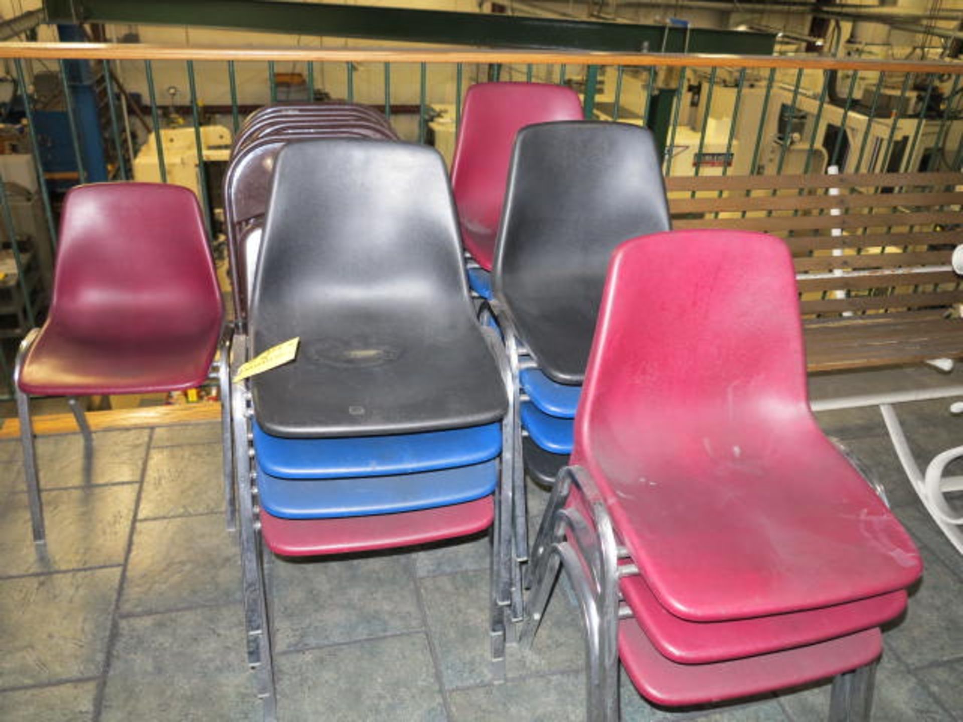 Lot 16 Plastic Chairs and 6 Metal Folding Chairs Located on Mezzanine