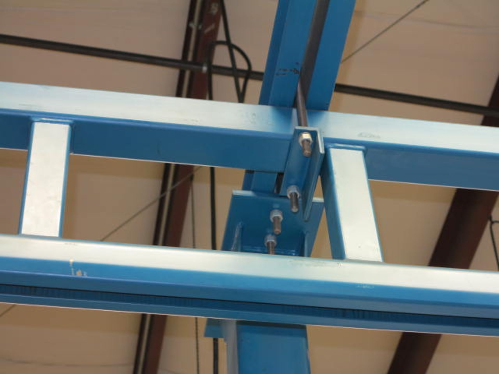 Gorbel 2000 Lb Above Ground Crane System, (2) 9' Spans, 28' Run, (2) 1 Ton Chain Falls, with (2) - Image 4 of 8