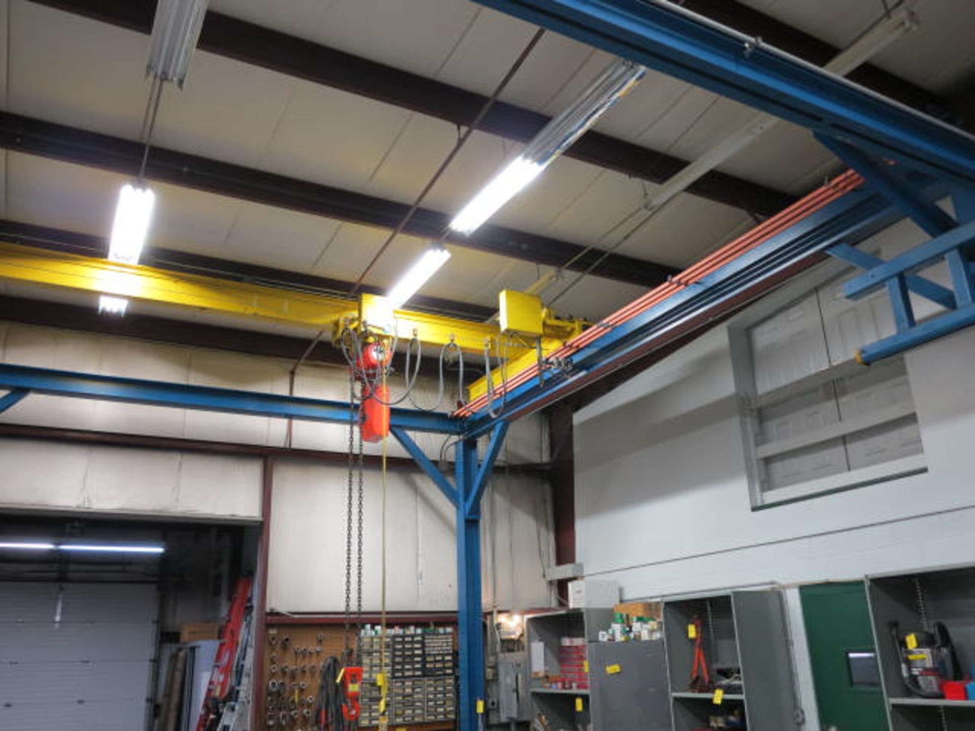 5 Ton Overhead Crane System, 20' x 22'; 16' Clearance Under Hoist, X/Y Power Truck, 5 Ton Nitchi