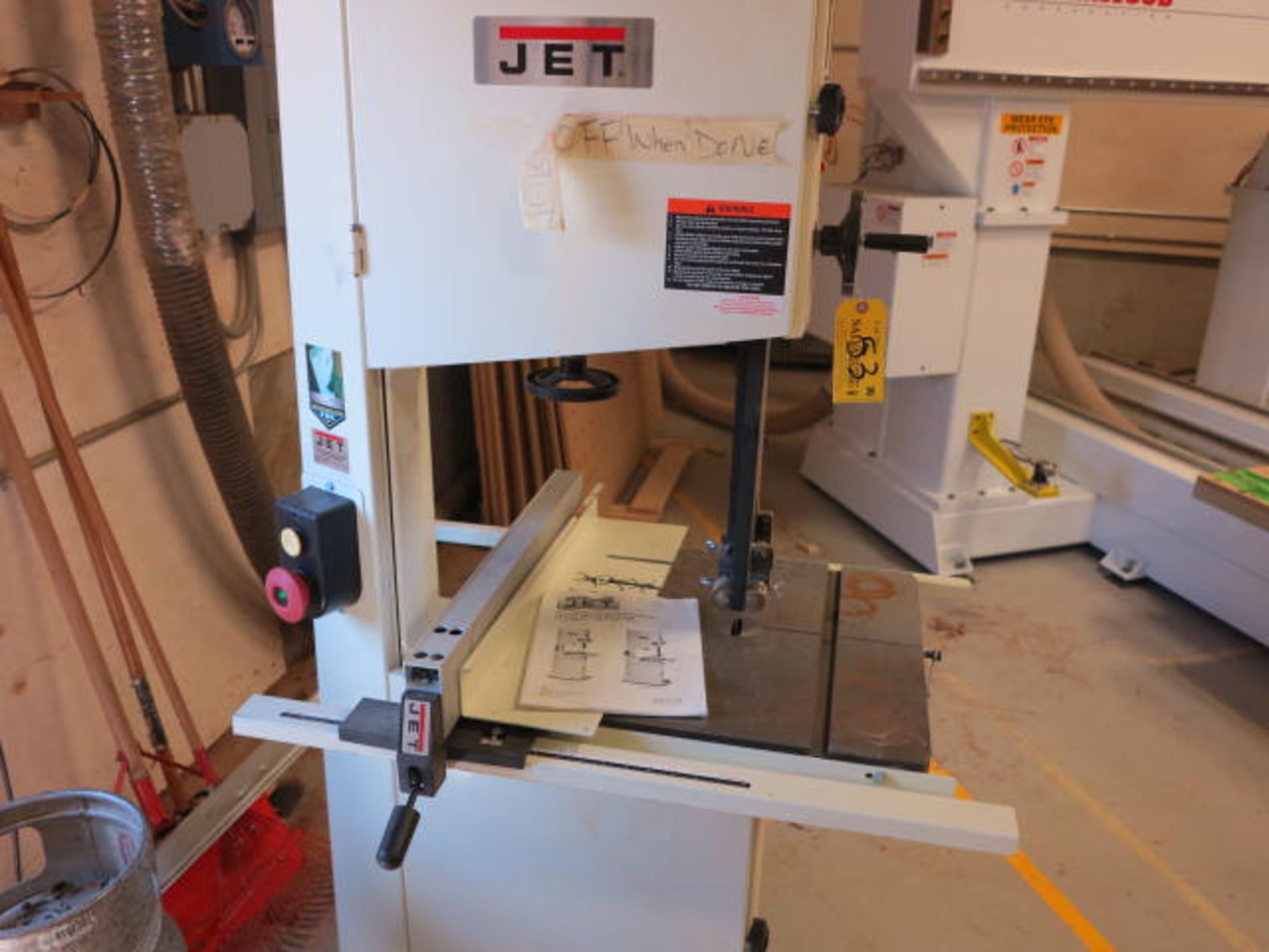 Jet 18'' Woodworking Bandsaw Model JWBS-18QT-3 3HP 1 Phase - Image 2 of 2