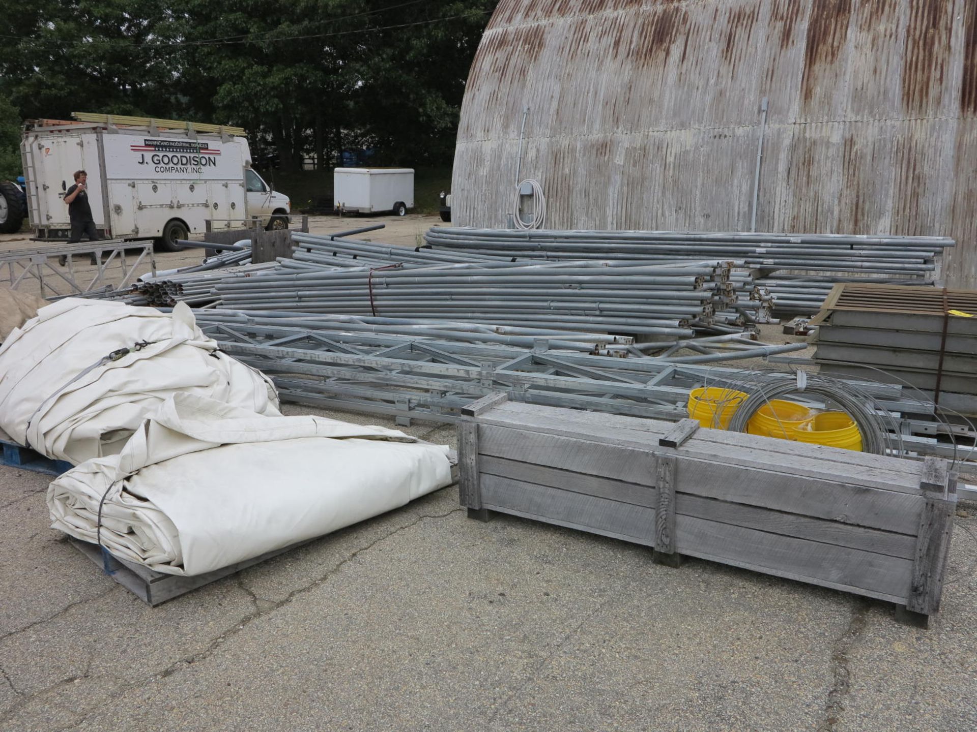 50' Quonset Hut with Prefabricated Structural Hardware, Fabric Covering, Nuts and Bolts, Vents, - Image 6 of 17