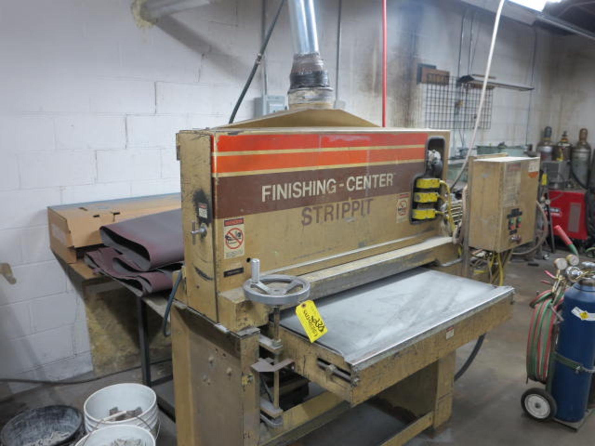 Strippit 37 Echo CD Metal Belt Finishing Machine S/N MO4488 with Extra Belts Location:Morris & Broms