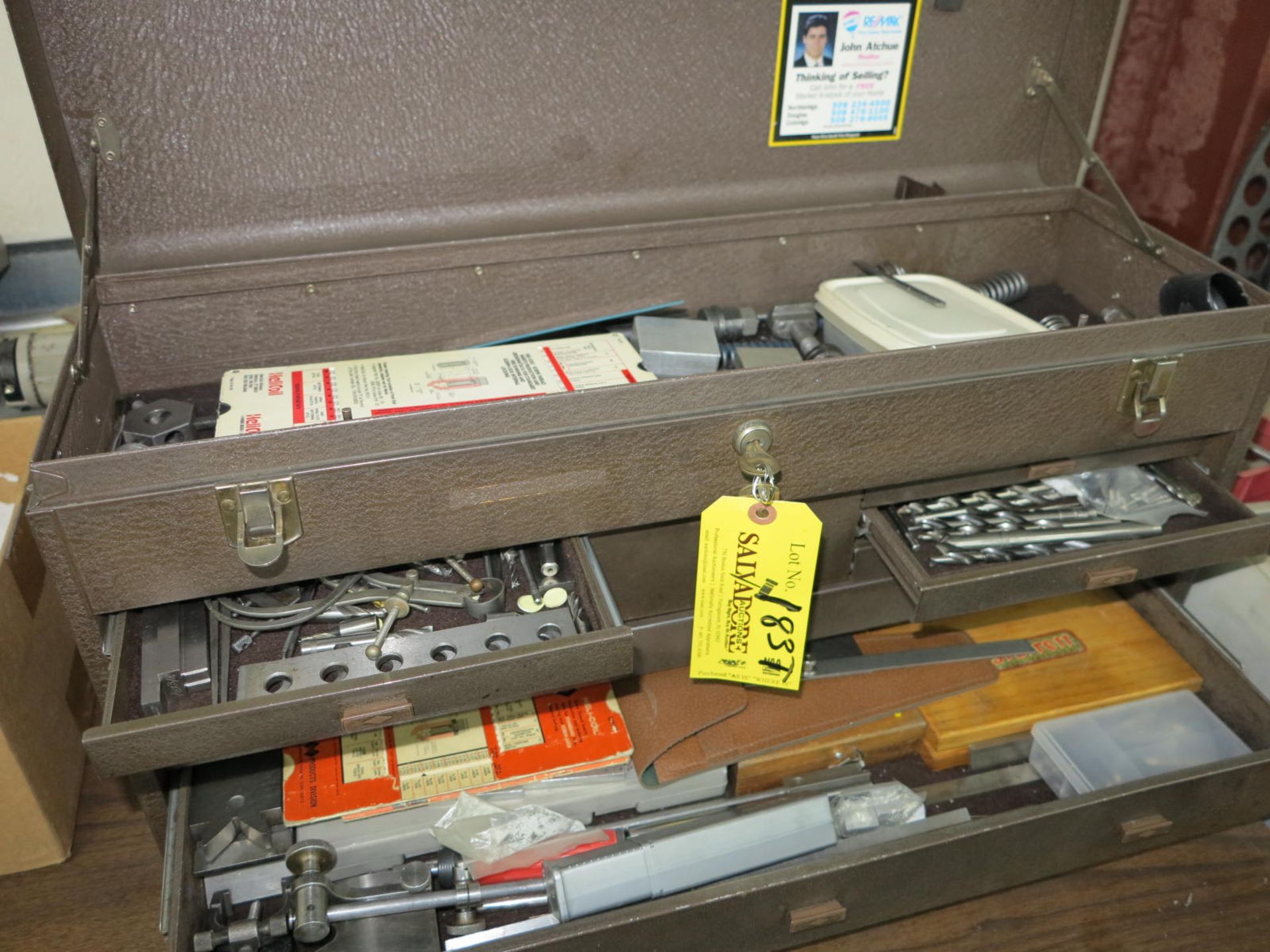 Toolbox Toolamkers Tools Accessories, Micrometers, Calipers, Measuring Devices substantially full