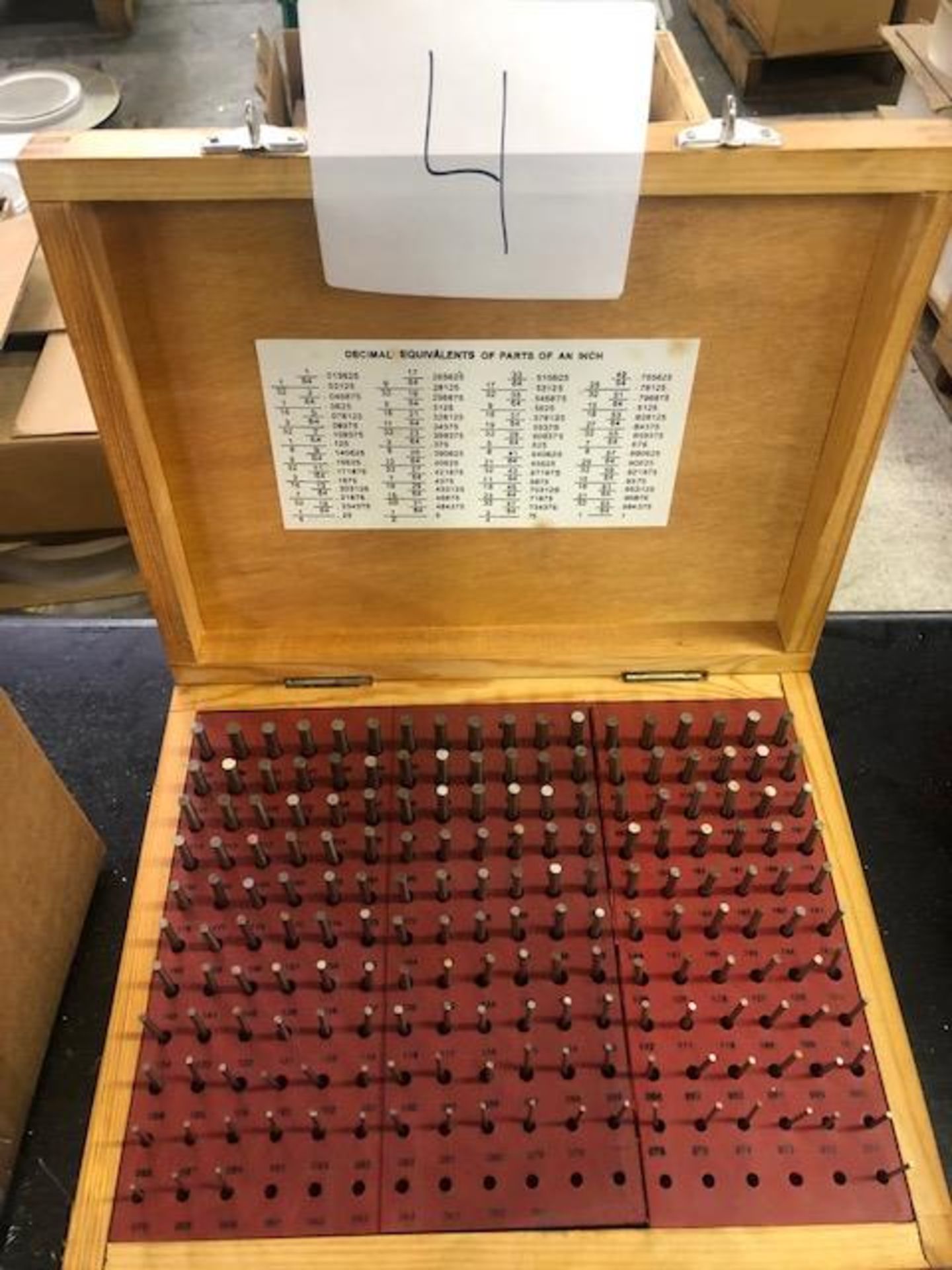 Set of Pin Gauges in wooden box