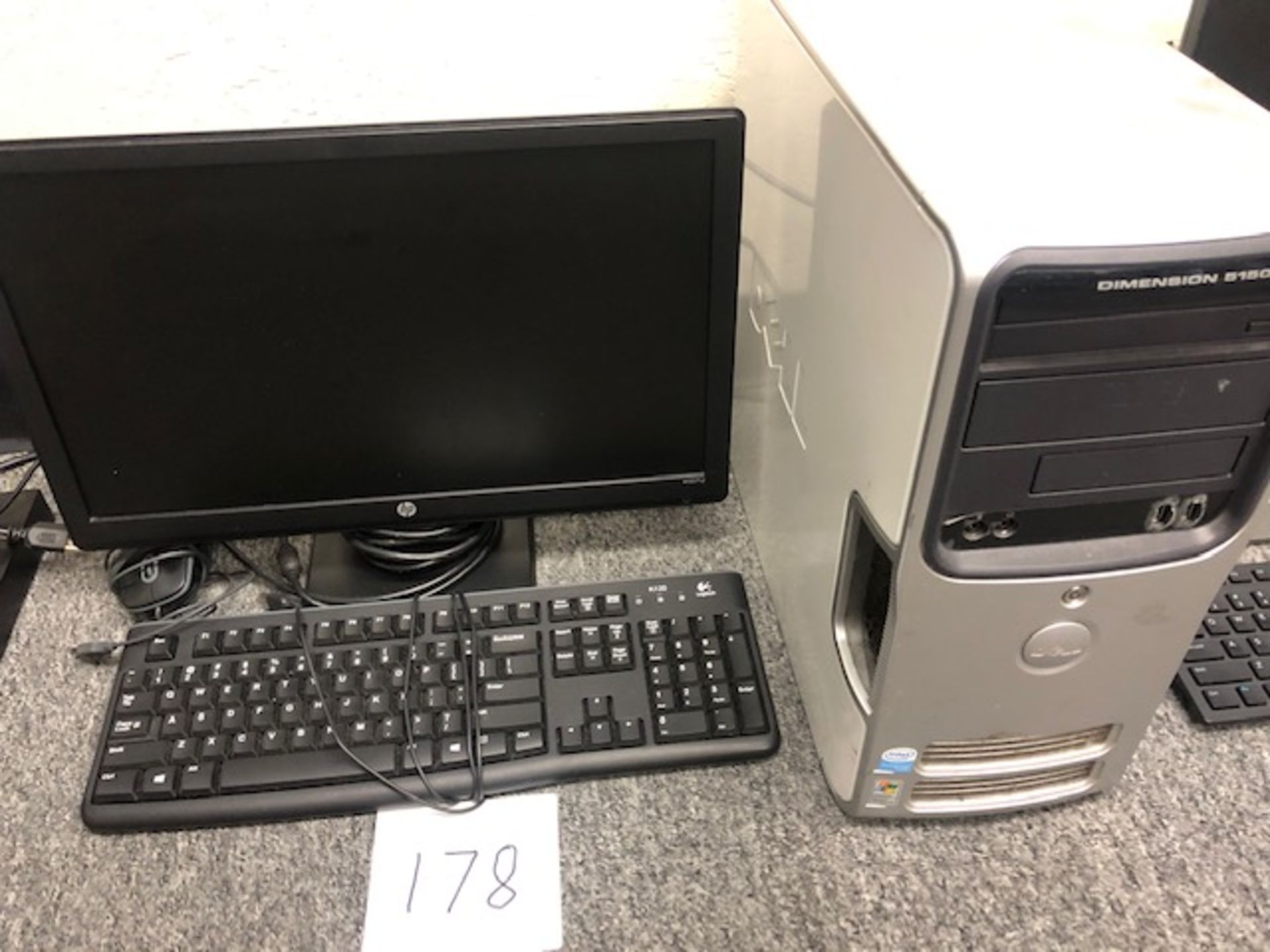 Dell Dimension 5150 computer, HP monitor and keyboard