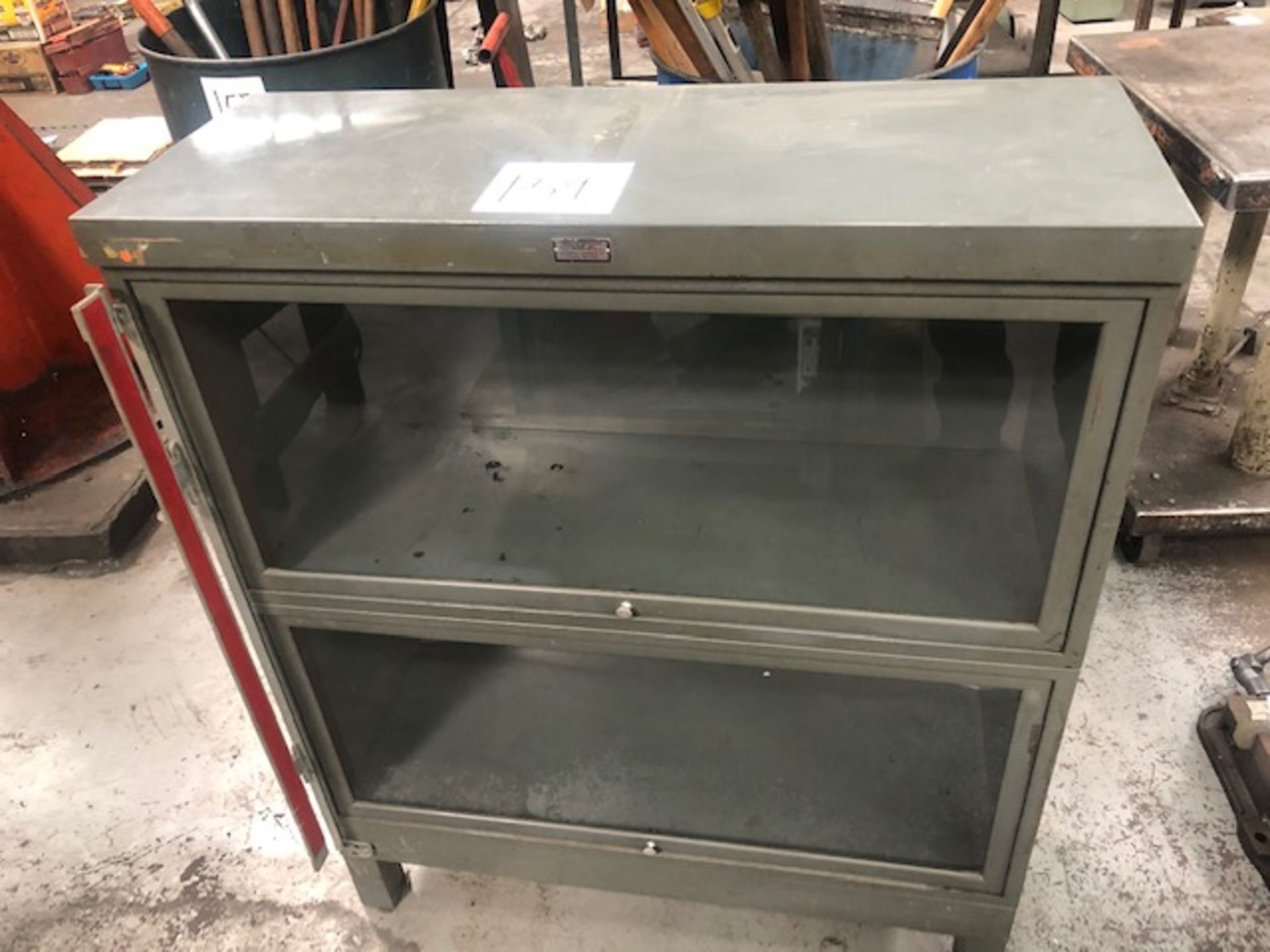 Metal Cabinet w/ Glass Doors