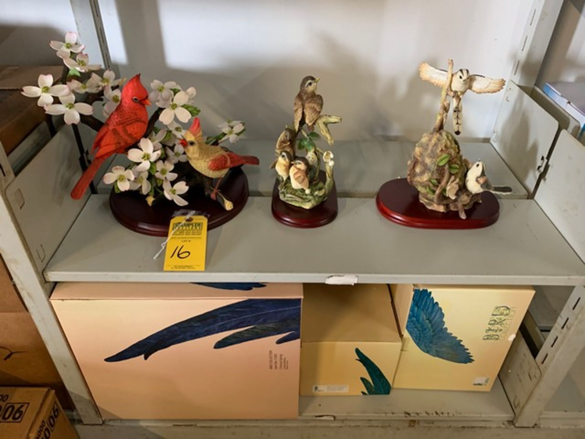 BIRD FIGURINES WITH WOOD STANDS - 10'' / 11'' / 13'' (NEW IN BOX)