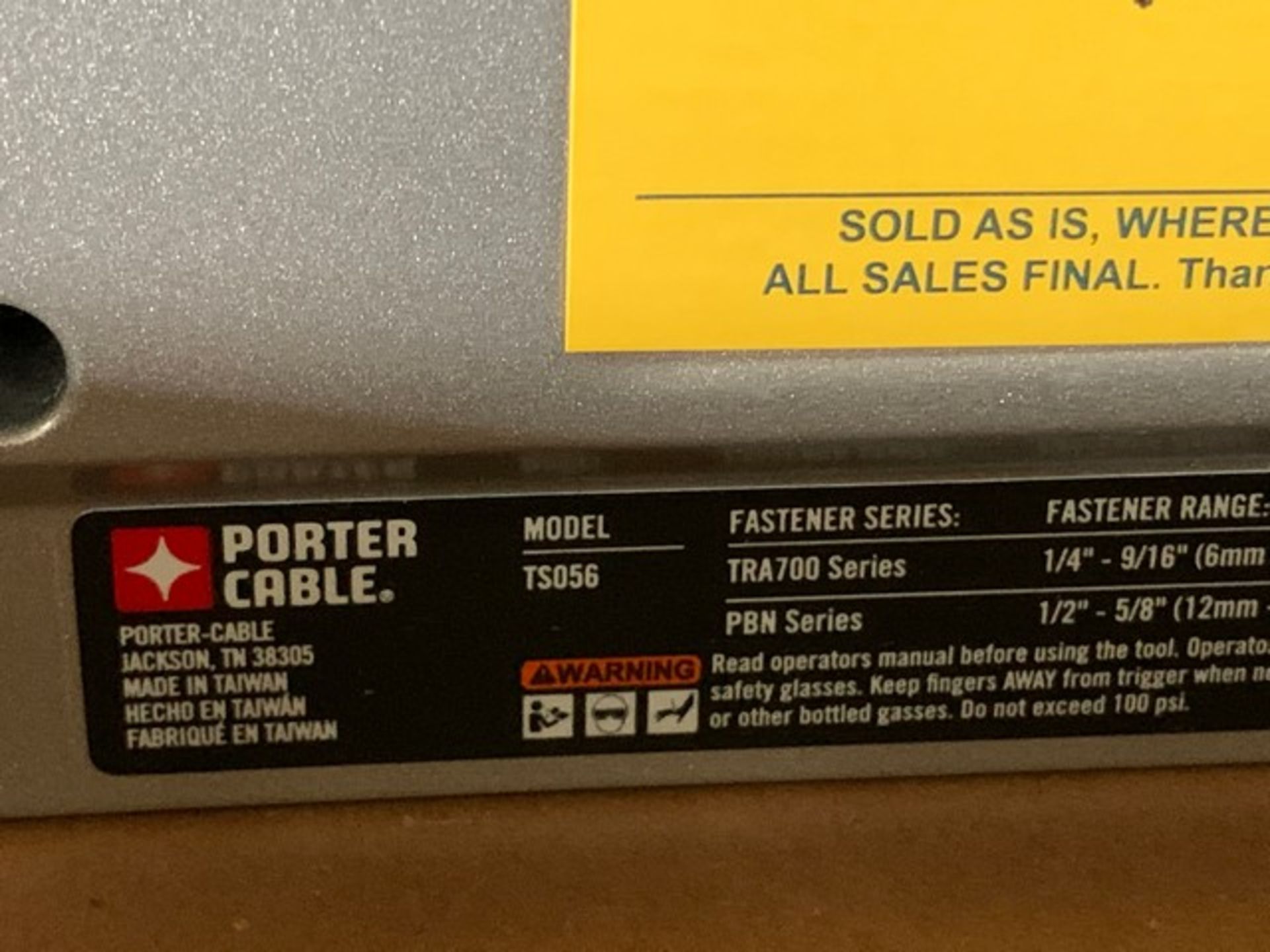 PORTER CABLE PNEUMATIC STAPLER (NEW IN BOX) - Image 2 of 2