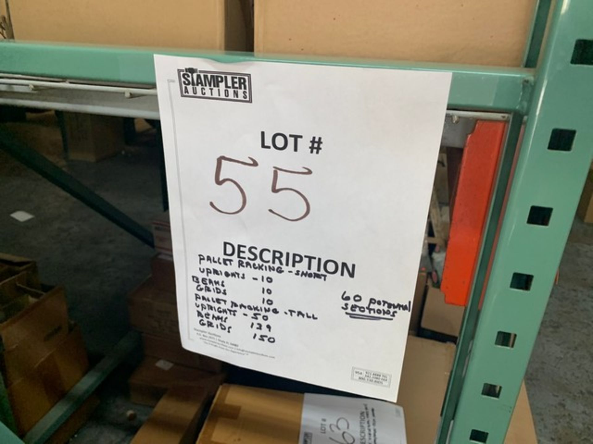 SECTIONS PALLET RACKING - 60 UPRIGHTS / 159 BEAMS / 160 GRIDS (50 SECTIONS 14')