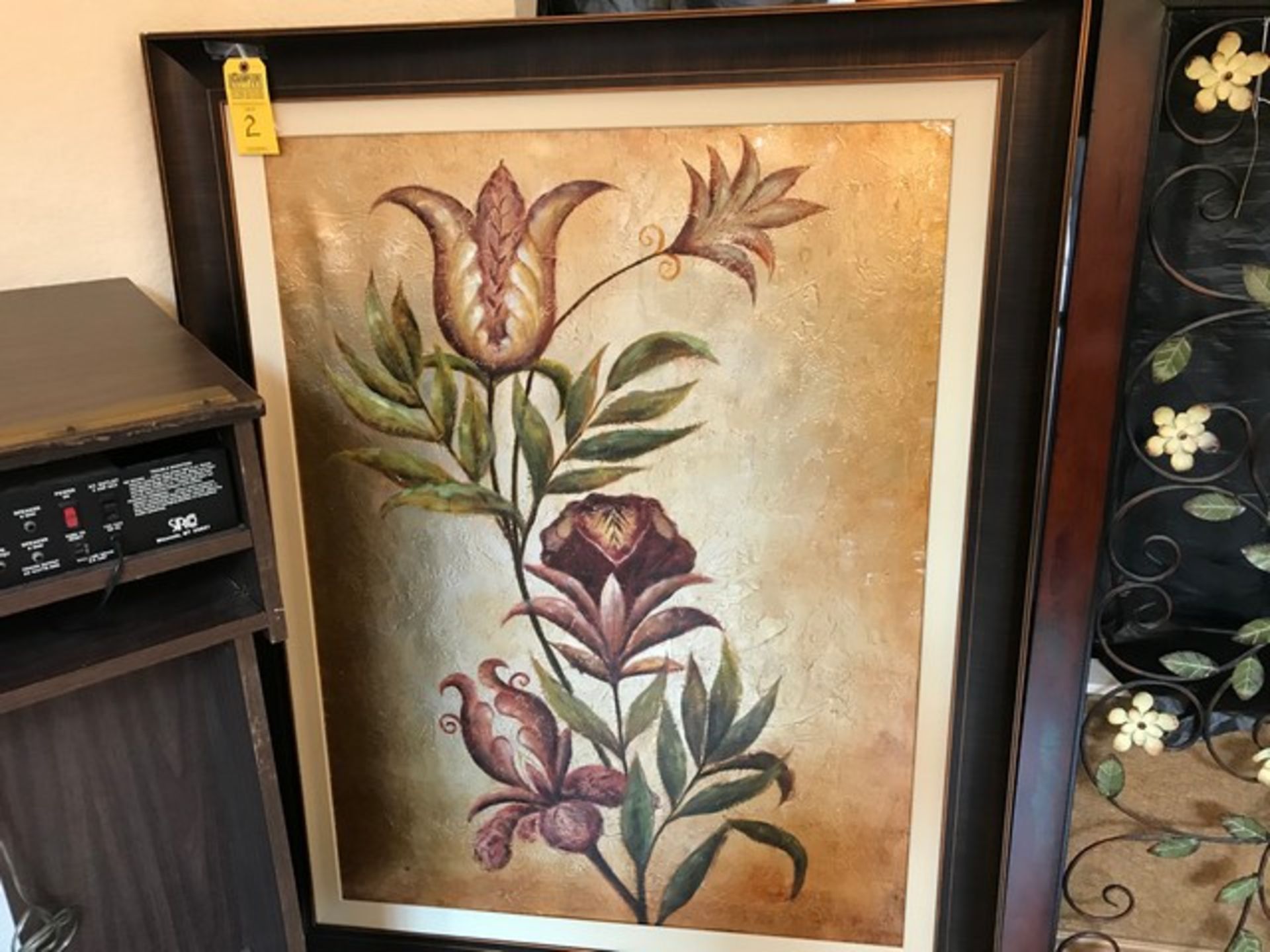 FRAMED OIL ON CANVAS - FLORAL - 58''H x 46''W