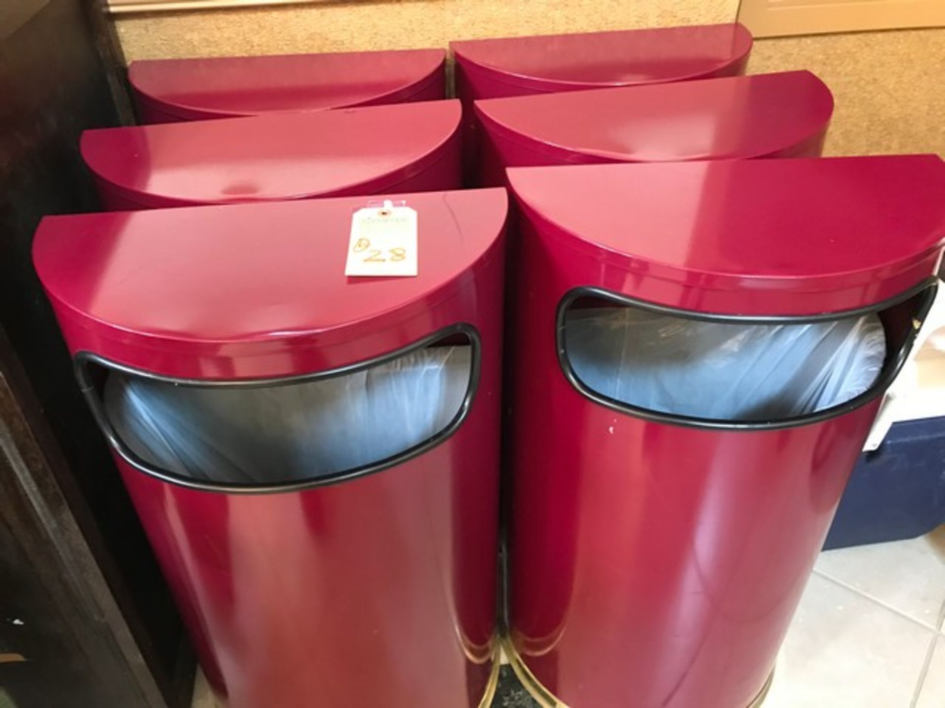 BURGUNDY SLIM JIM TRASH PAILS