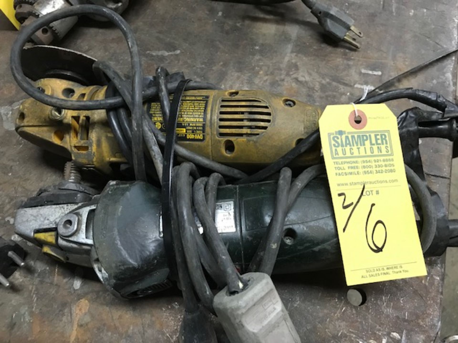 ANGLE GRINDERS - 1- DEWALT DW400 / 1- METABO 4 1/2''