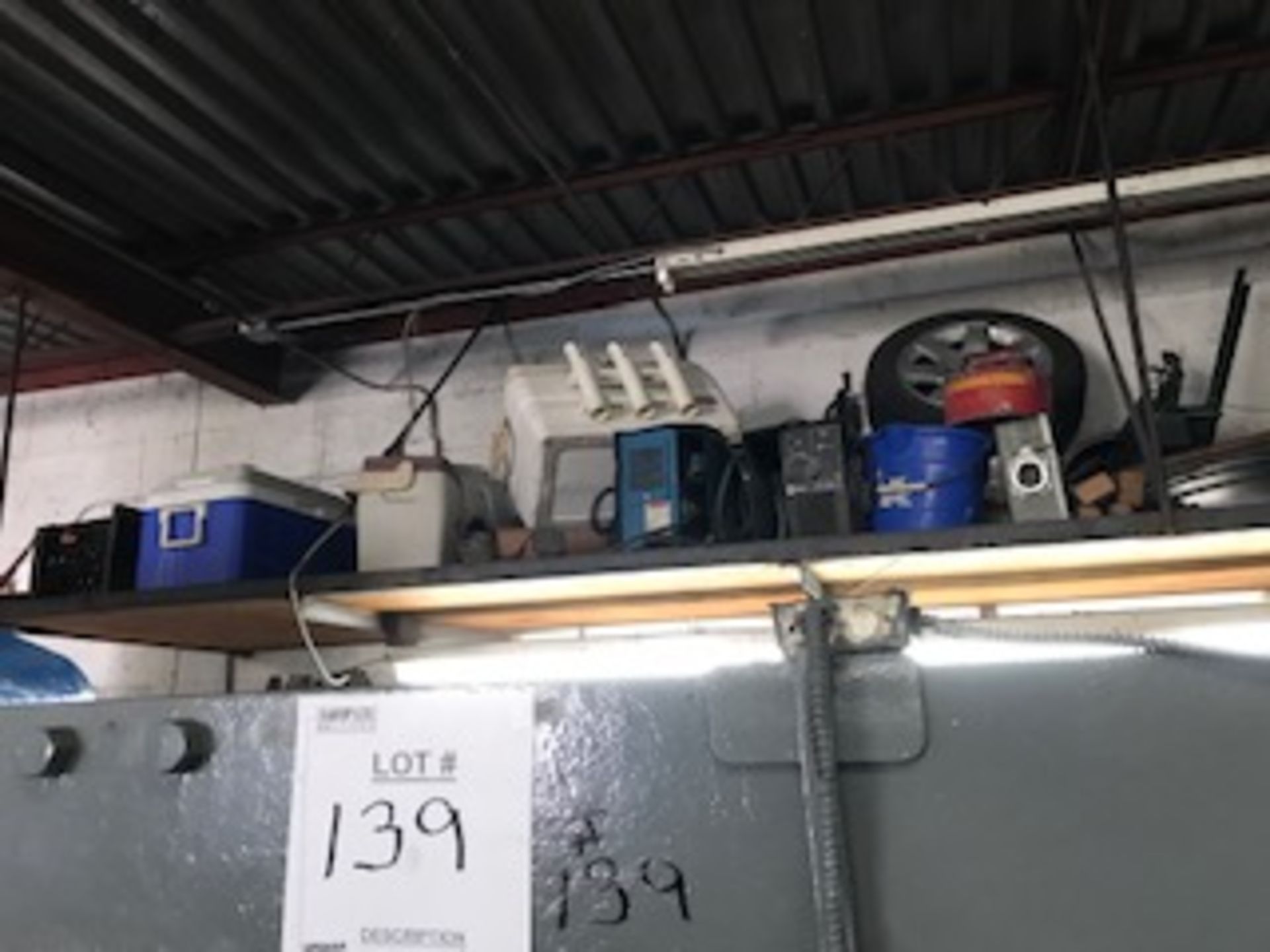 LOT CONTENTS OF LOFT - COOLERS, TIRES, WIRE FEEDERS, ETC (NO DRUMS / NO PERSONAL EFFECTS) - Image 2 of 5