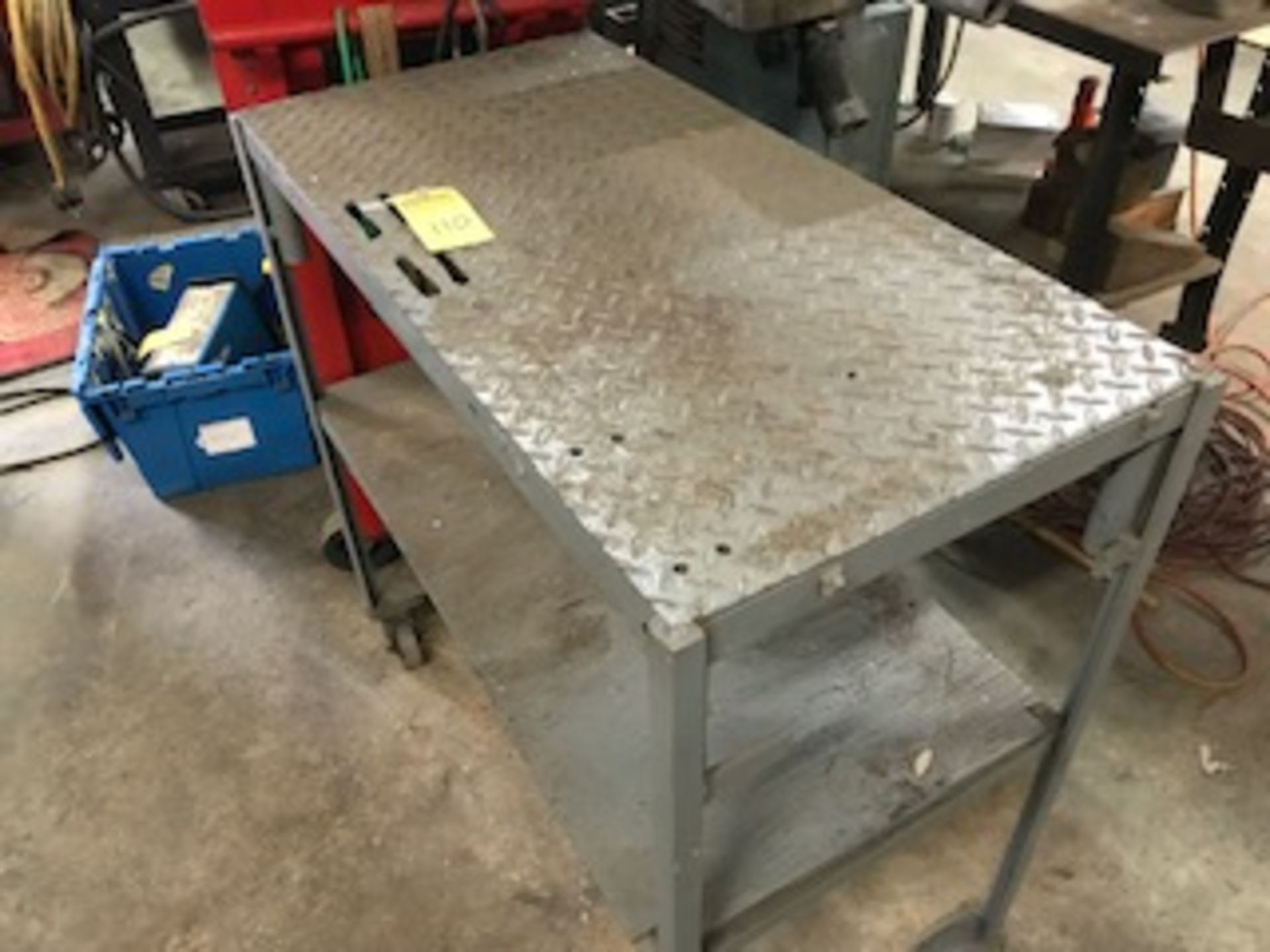 STEEL ROLLING TABLE WITH SHELF - 18''x36''