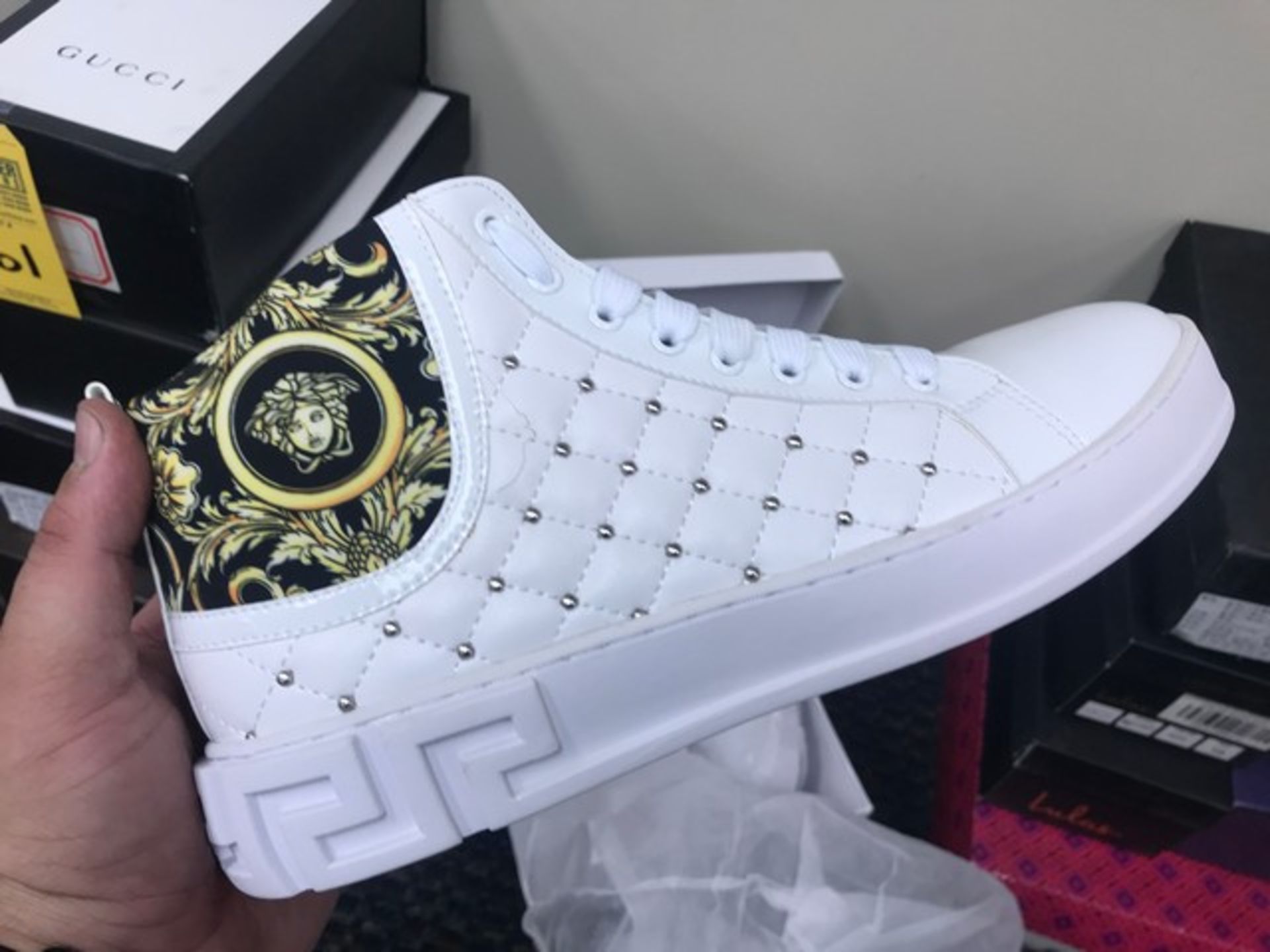 PAIR VERSACE SNEAKERS (AS-IS) - SIZE 42 - Image 4 of 7