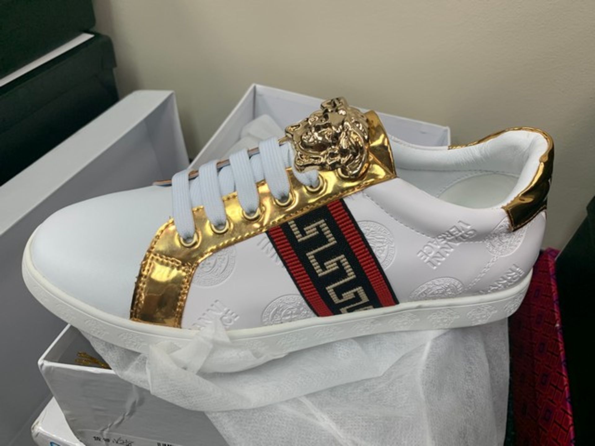 PAIR VERSACE SNEAKERS (AS-IS) - SIZE 42 - Image 2 of 7