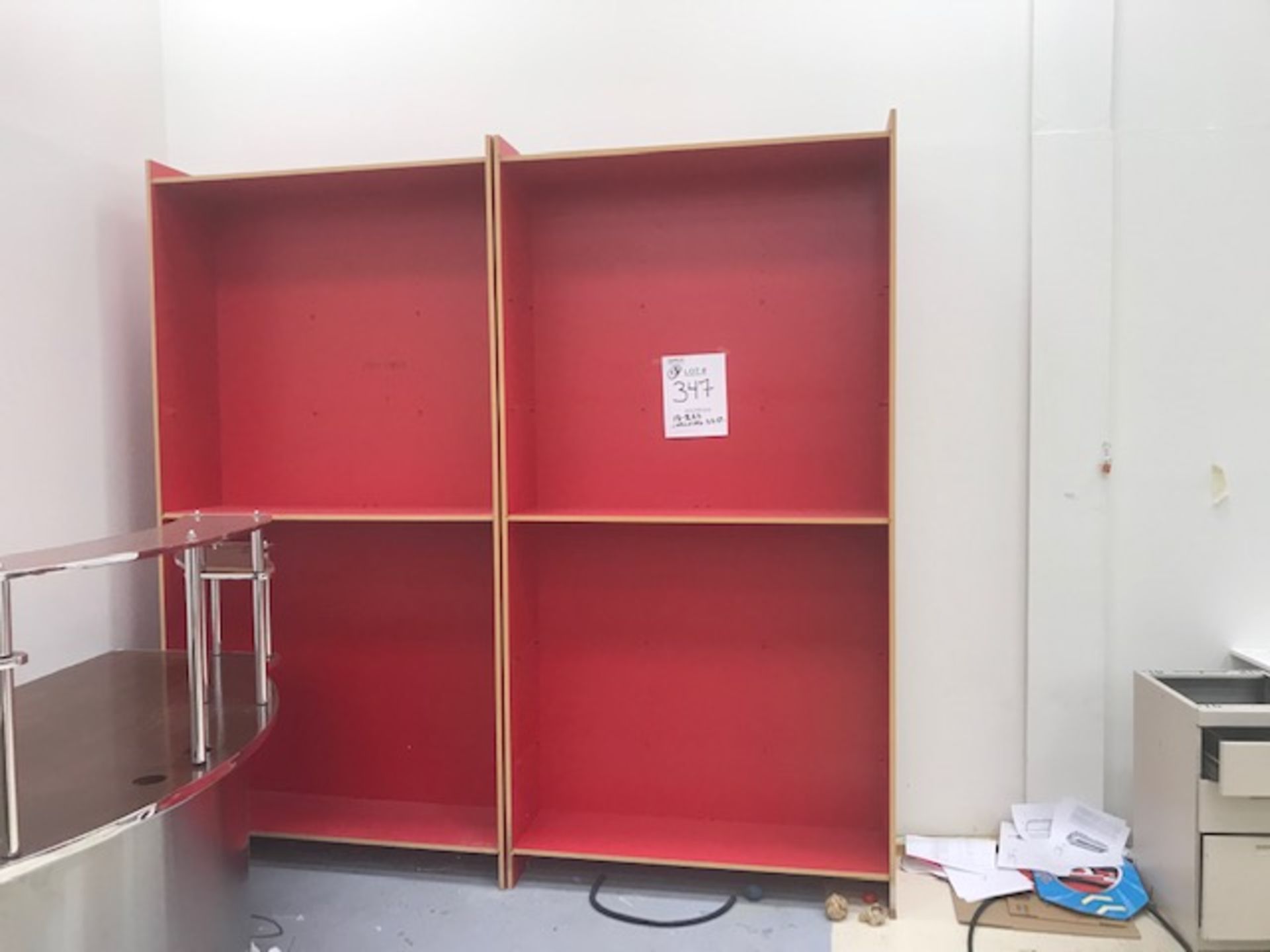 RED SHELVING SECTIONS (NO CONTENTS)